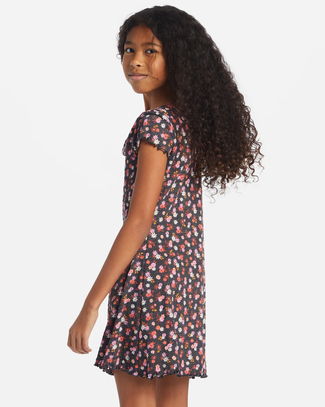 Billabong Girls Simply Cute T-Shirt Dress - Black Pebble -Biliabong Outlet