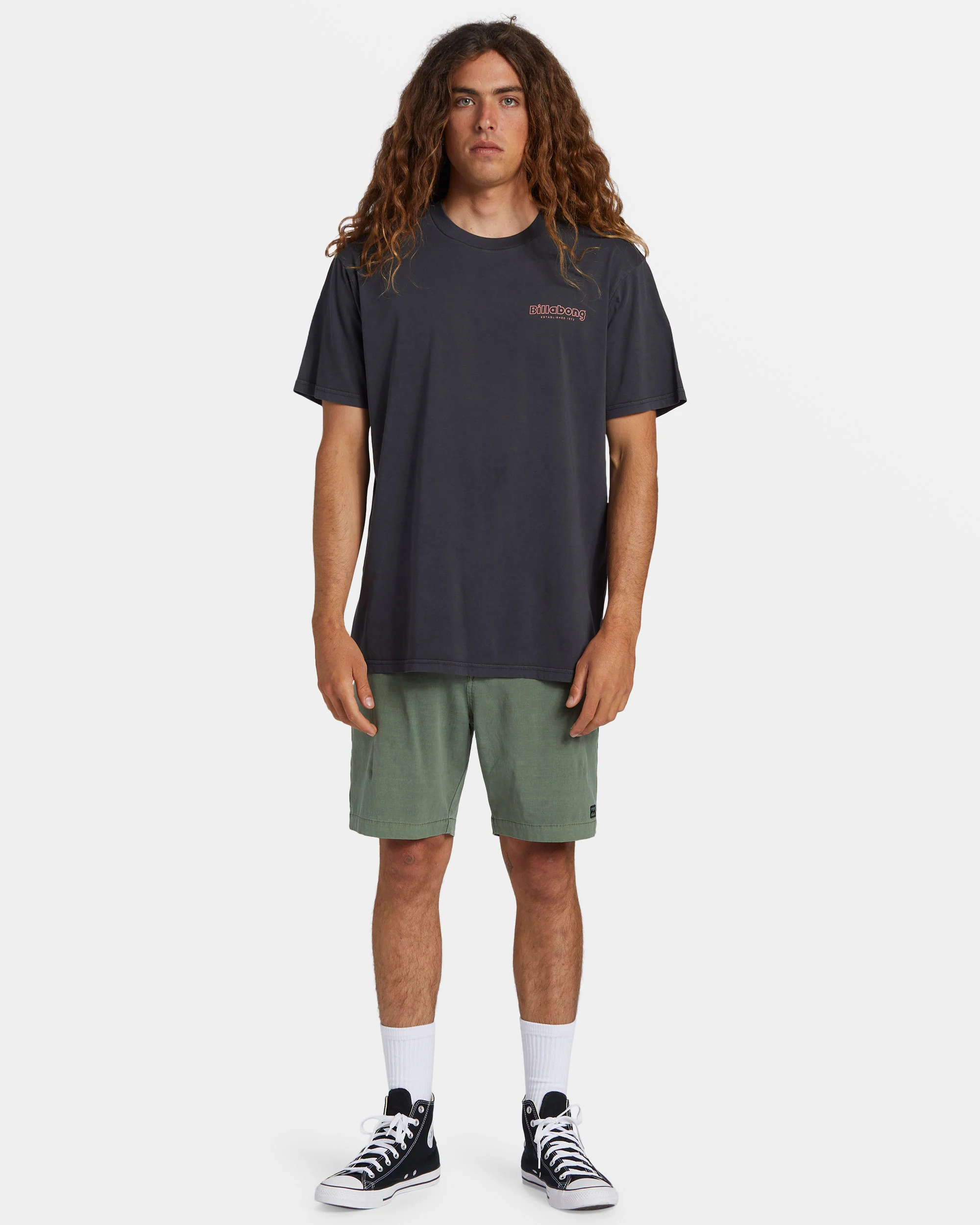 Billabong Layback T-Shirt - Washed Black -Biliabong Outlet