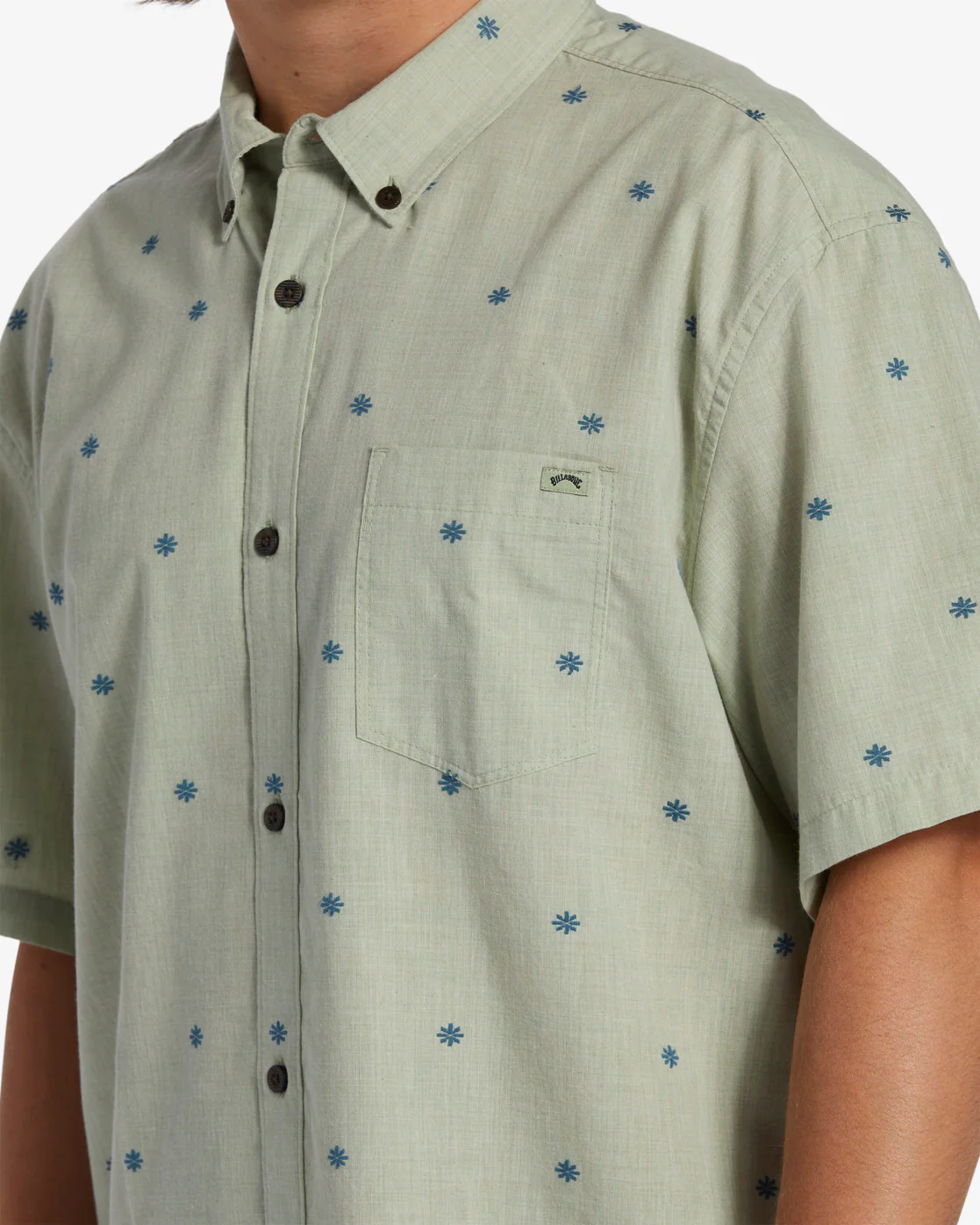 Billabong All Day Jacquard Short Sleeve Woven Shirt - Seafoam -Biliabong Outlet