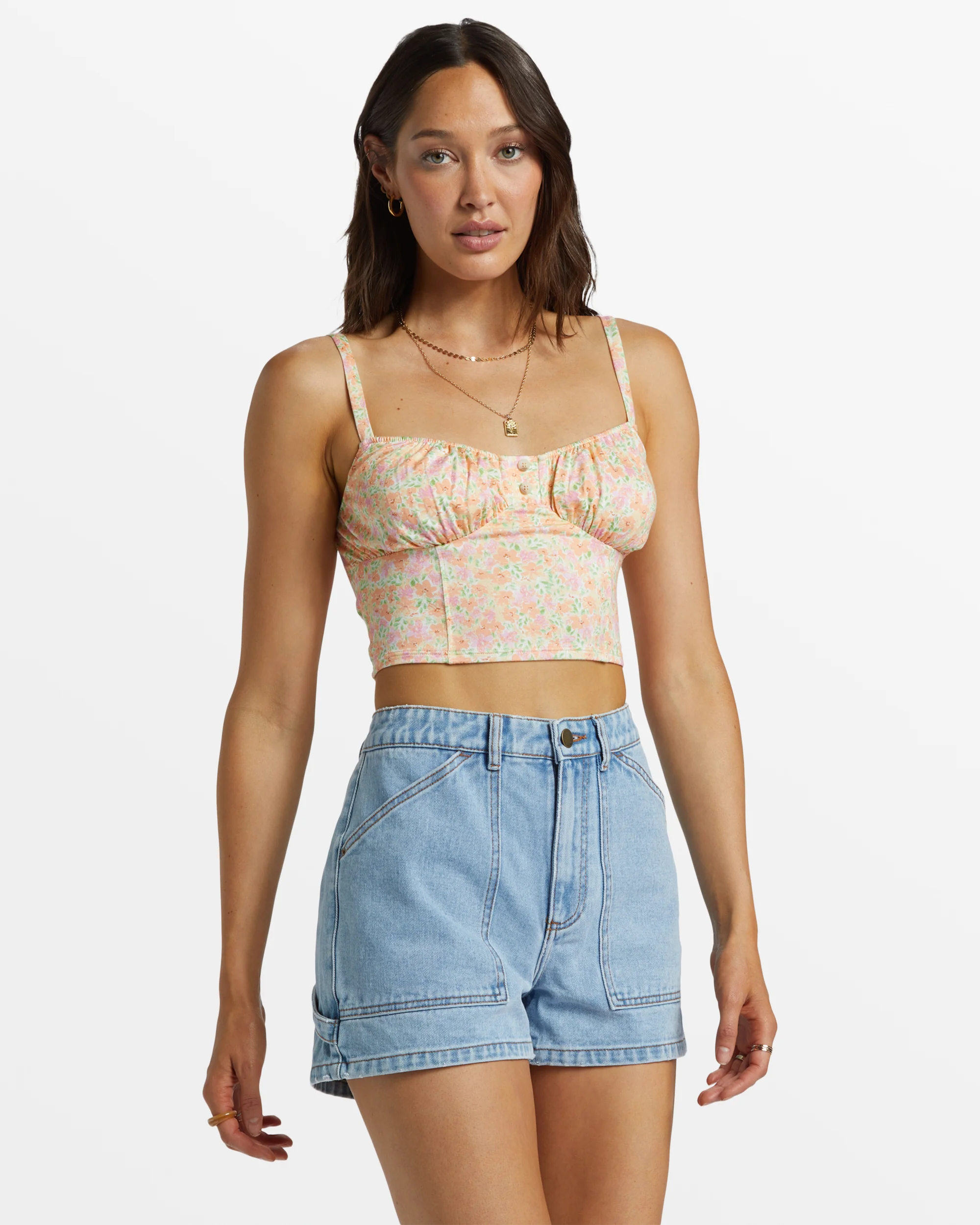 Billabong Leia Carpenter Denim Shorts - Soft Blue -Biliabong Outlet