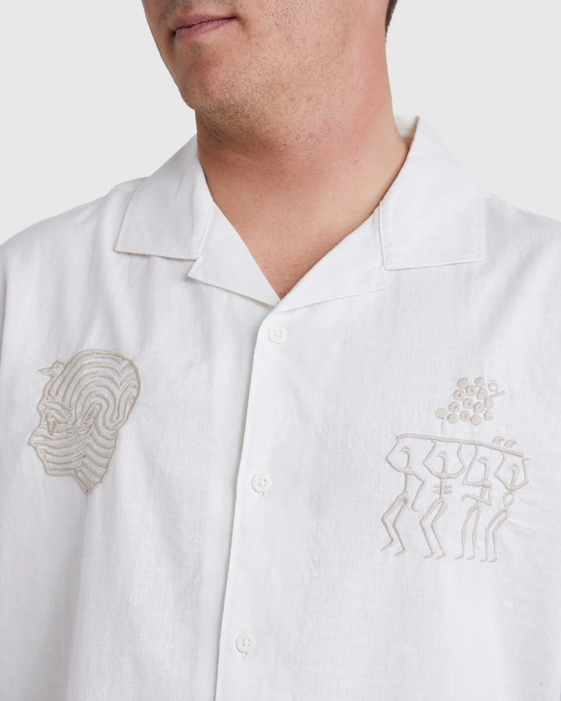 Billabong Pilpeled Tribe Hemp Vacay Short Sleeve Tops Traditional - White -Biliabong Outlet