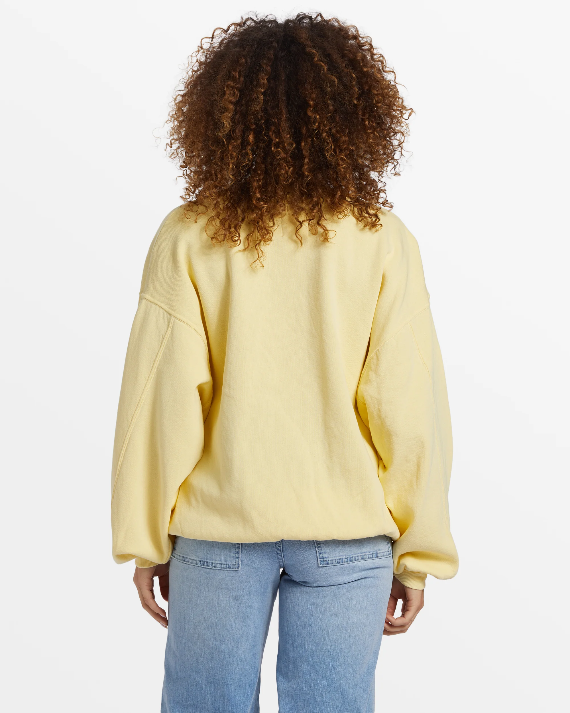 Billabong Aloha Kendal Crew Neck Sweatshirt - Mellow Yellow -Biliabong Outlet