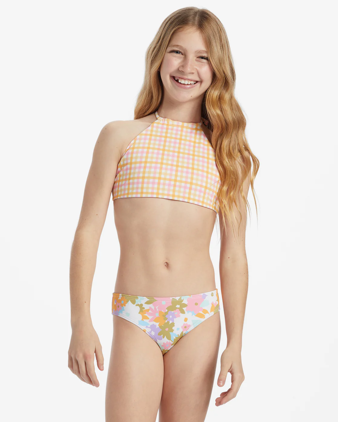Billabong Girls Kissed By The Sun Rev High Nec Bikini Set - Multi -Biliabong Outlet