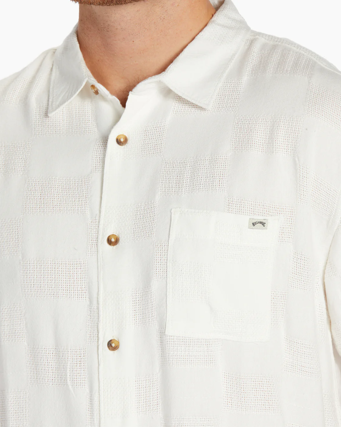 Billabong Sundays Jacquard Short Sleeve Shirt - Off White -Biliabong Outlet