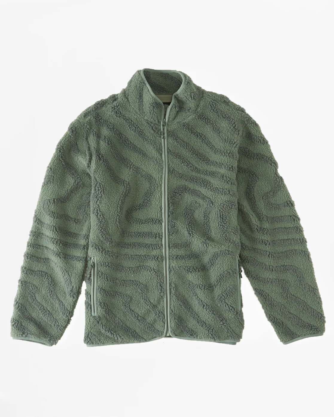 Billabong Boundary Switchback Zip-Up Sherpa Fleece - Sage -Biliabong Outlet