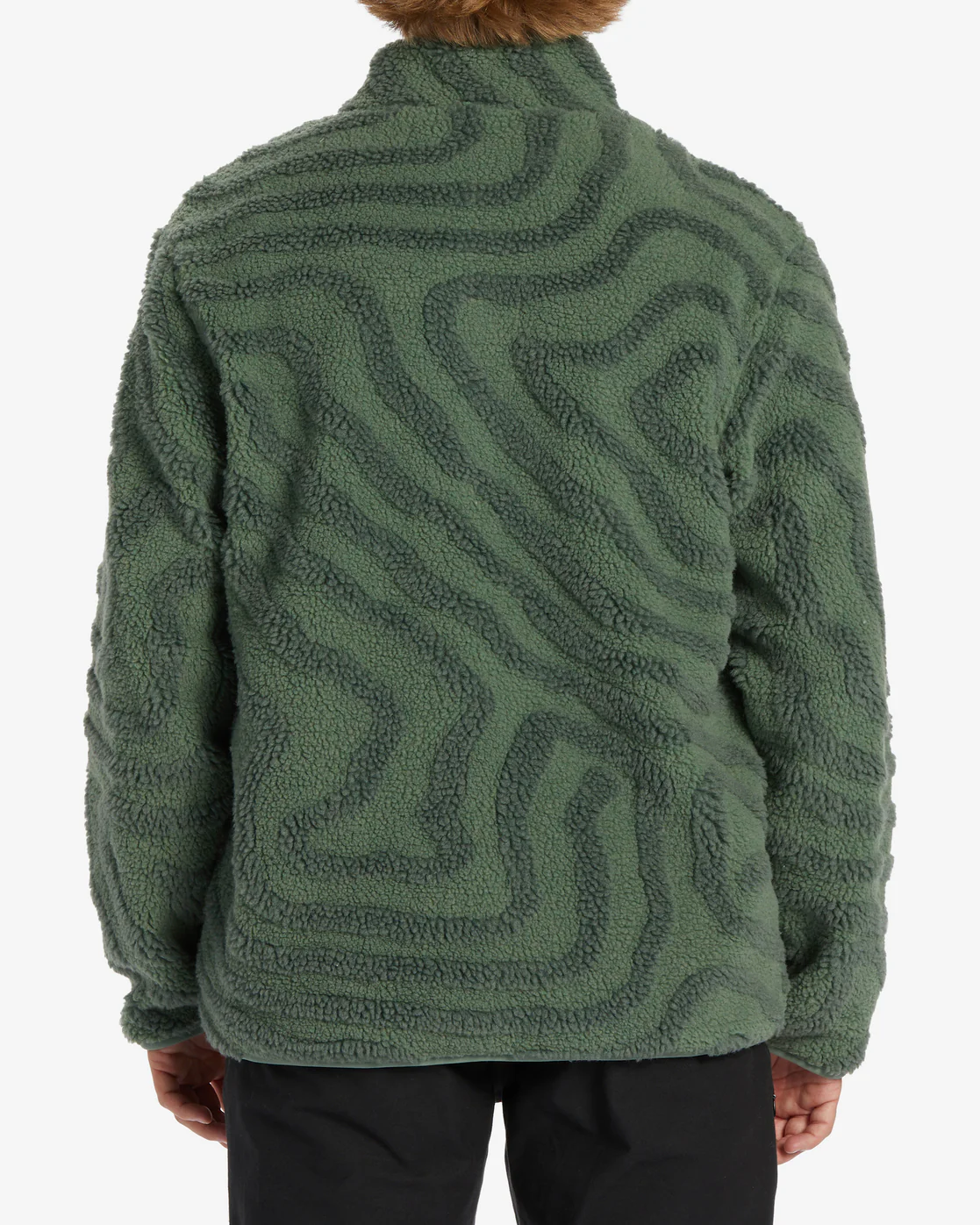 Billabong Boundary Switchback Zip-Up Sherpa Fleece - Sage -Biliabong Outlet