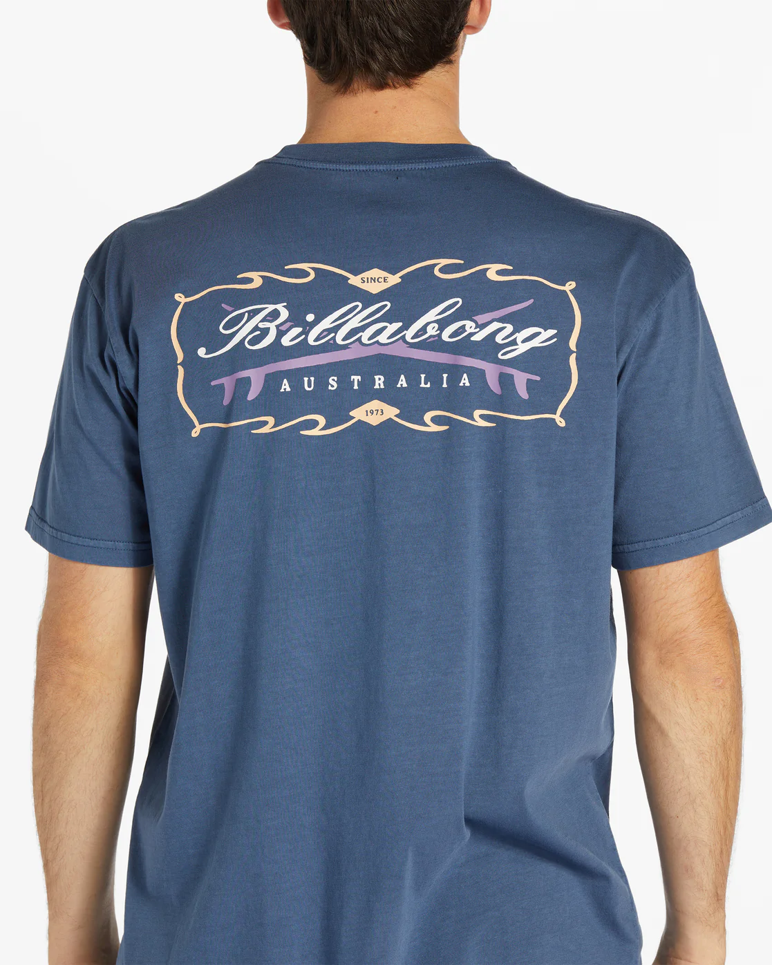 Billabong Crossboards Short Sleeve Wave Washed T-Shirt - Dark Blue -Biliabong Outlet