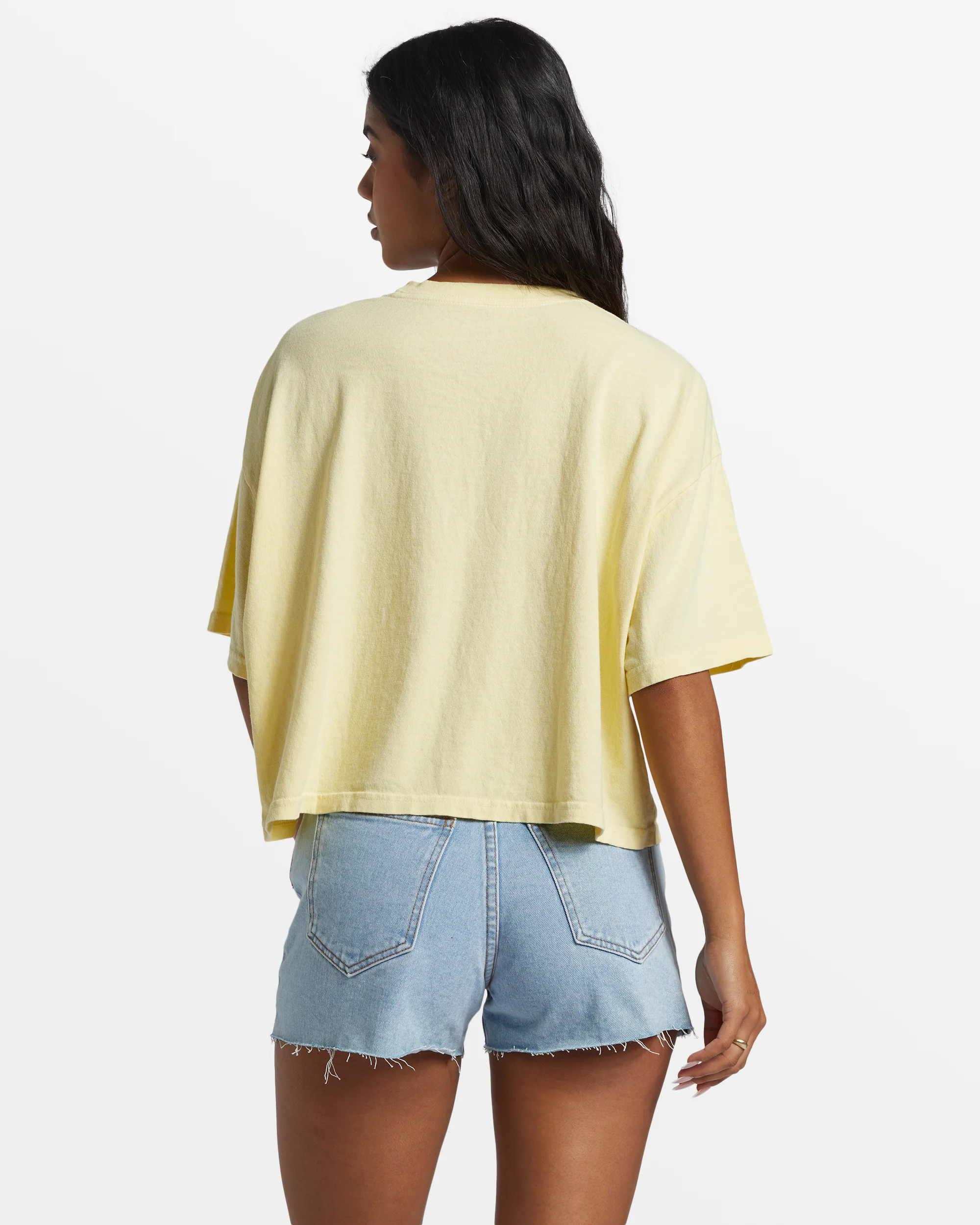 Billabong Better Together Cropped Oversized T-Shirt - Mellow Yellow -Biliabong Outlet