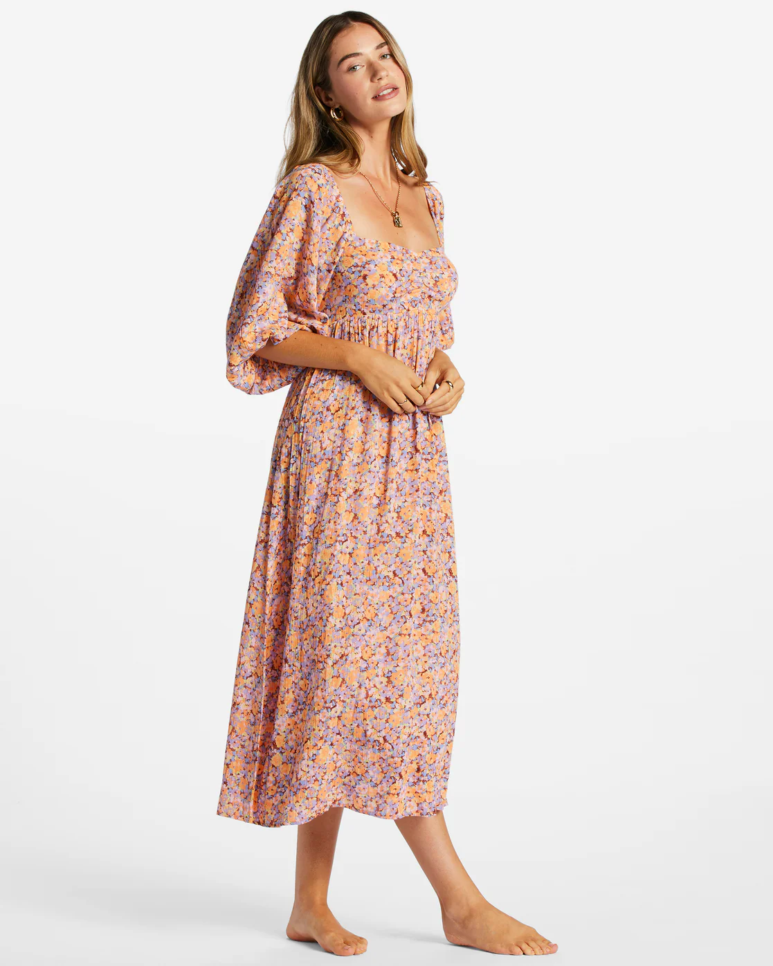 Billabong Swept Away Midi Dress - Multi 1 -Biliabong Outlet