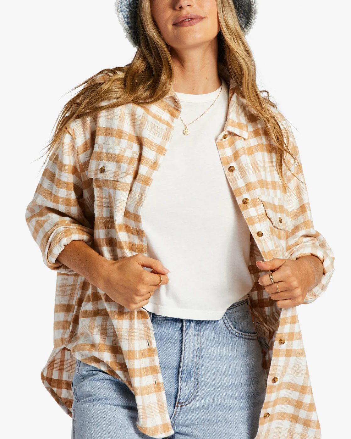 Billabong So Stoked Long Sleeve Shirt - Truffle -Biliabong Outlet