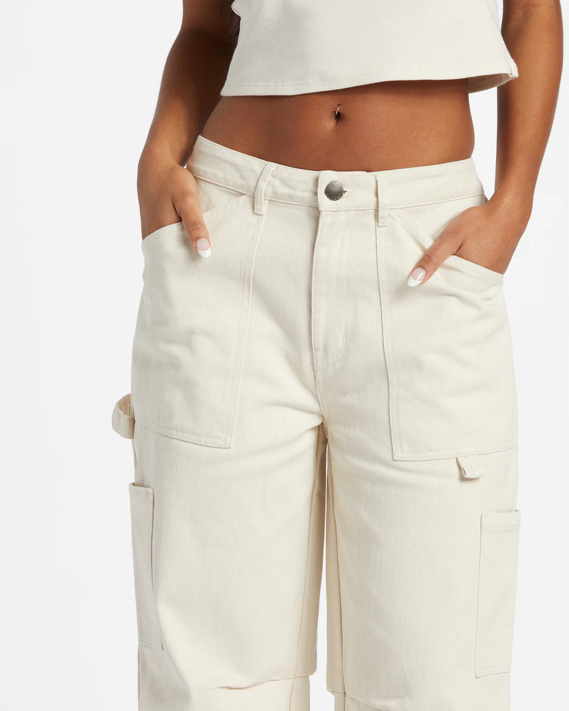 Billabong Leia Cargo Pants - White Cap -Biliabong Outlet