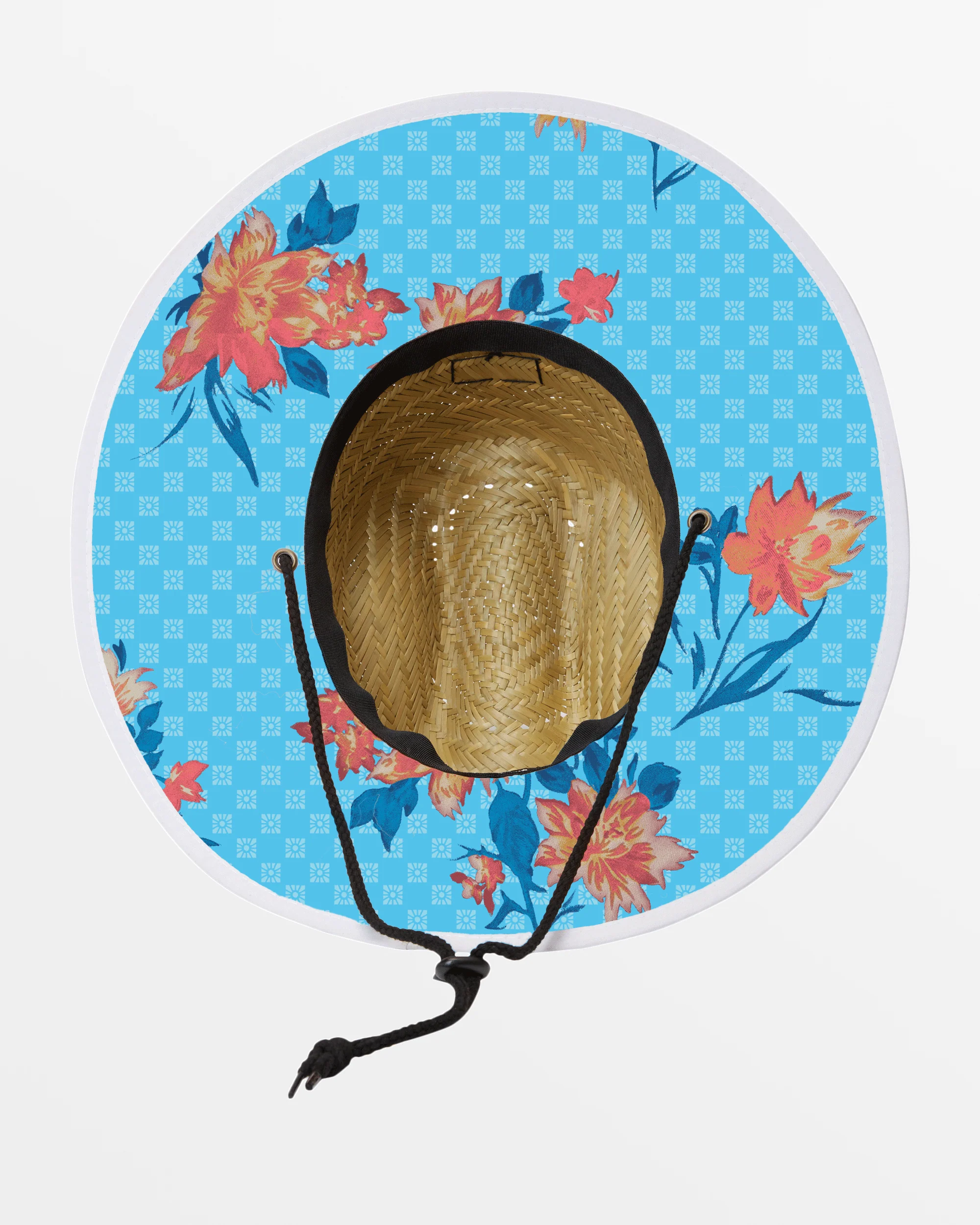Billabong Tides Print Lifeguard Straw Hat - Bay Blue -Biliabong Outlet