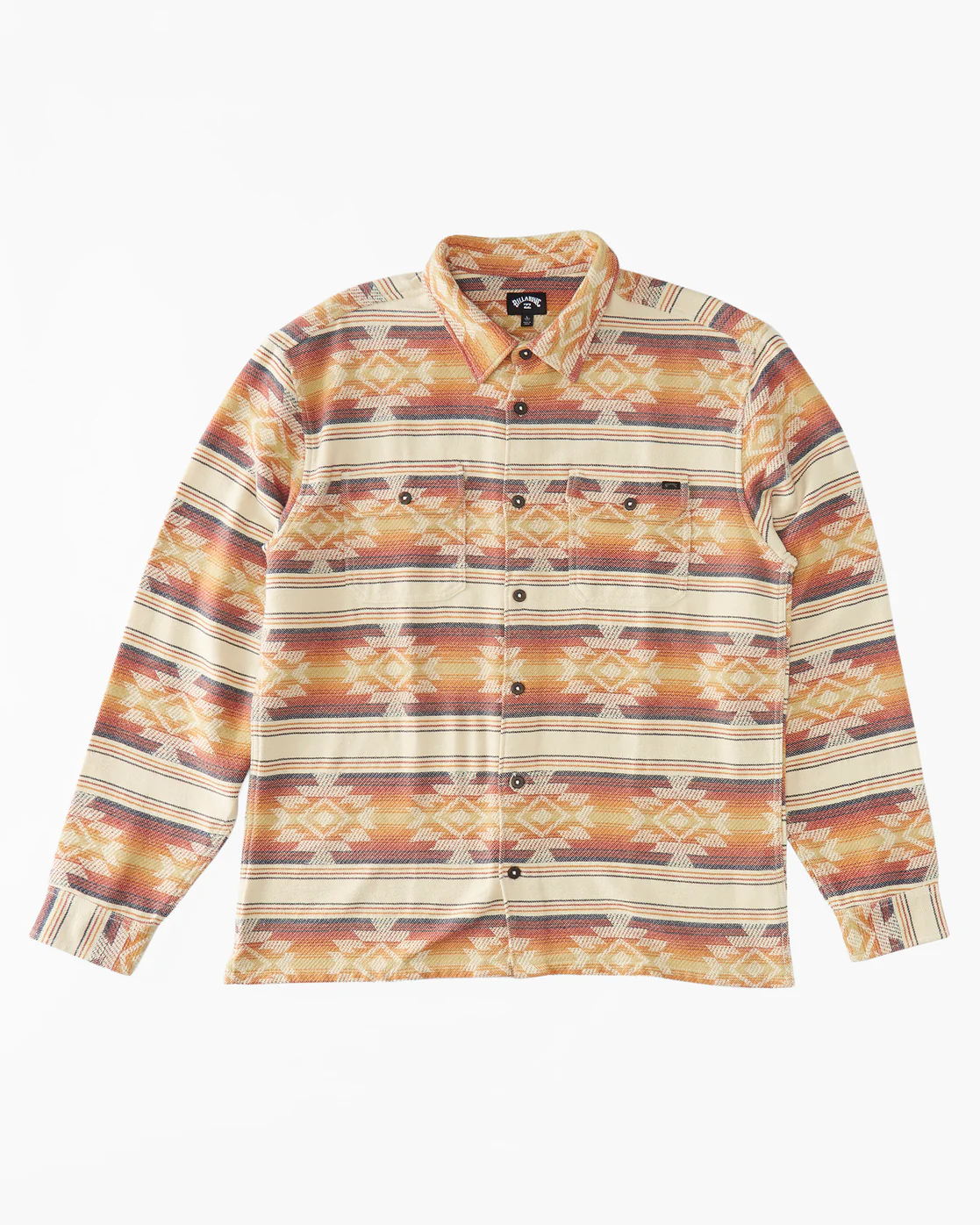 Billabong Offshore Jacquard Flannel Long Sleeve Shirt - Gold -Biliabong Outlet