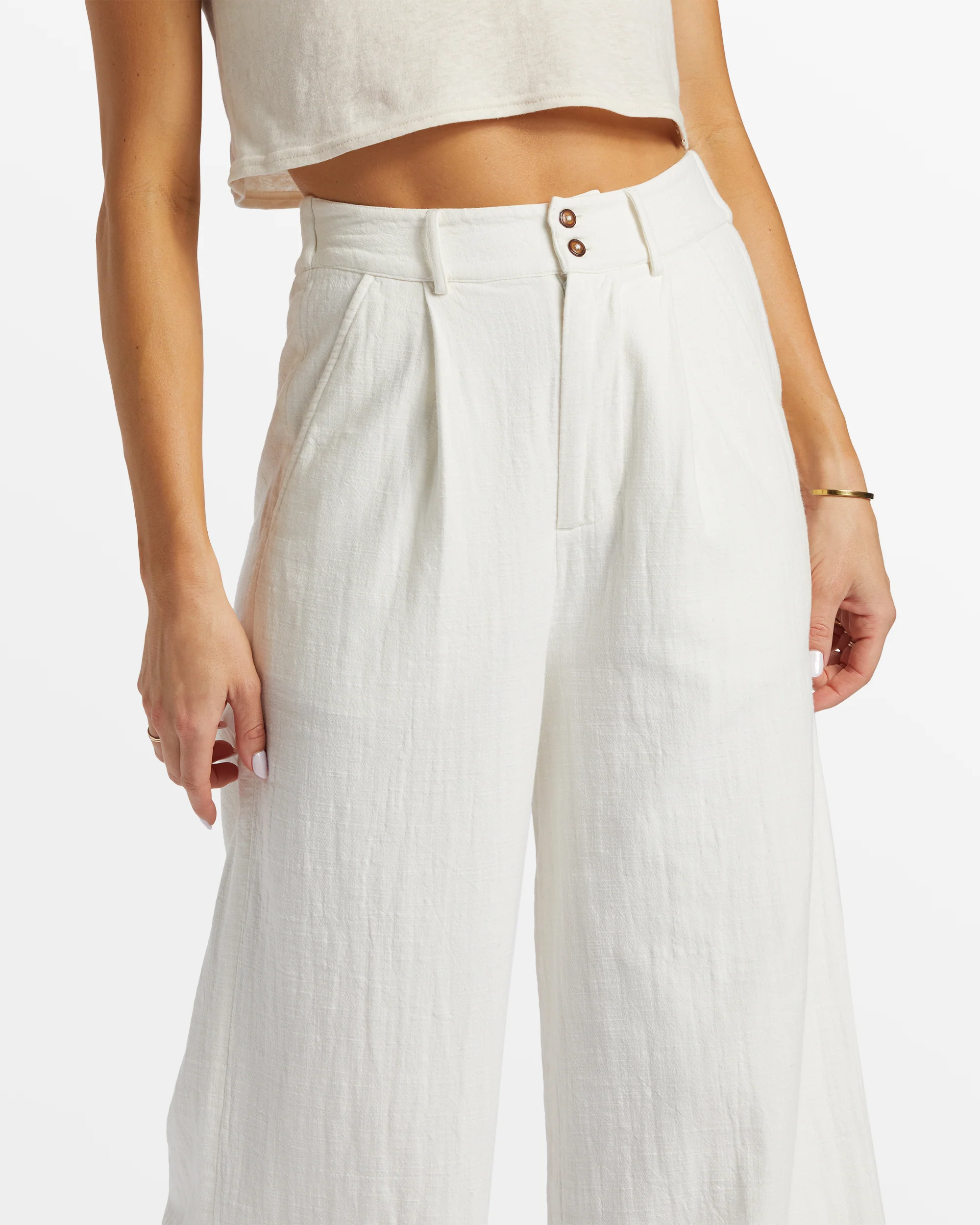 Billabong Tailor Made Wide Leg Pants - Salt Crystal -Biliabong Outlet