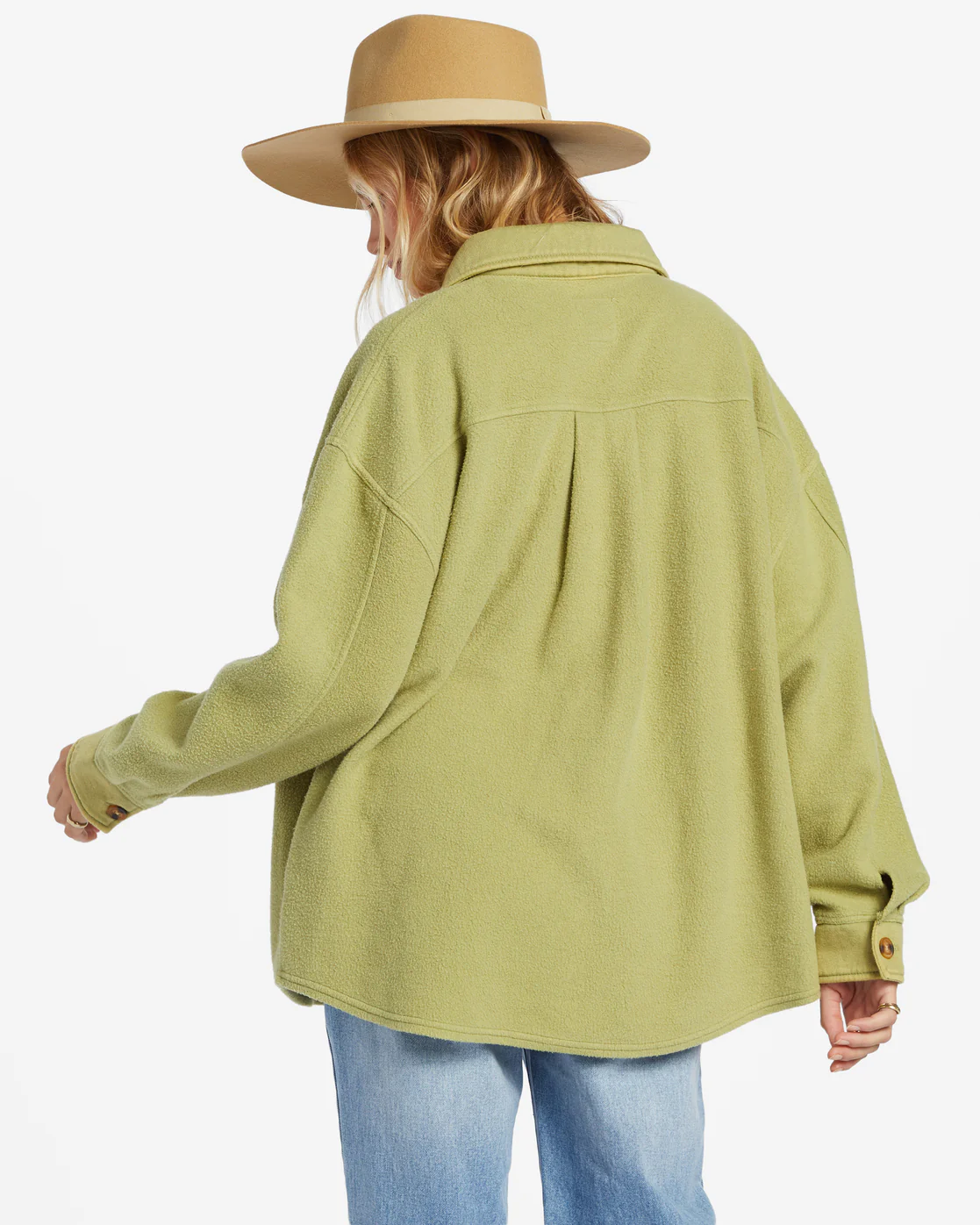 Billabong Anytime Shacket Oversized Button-Through Jacket - Avocado -Biliabong Outlet