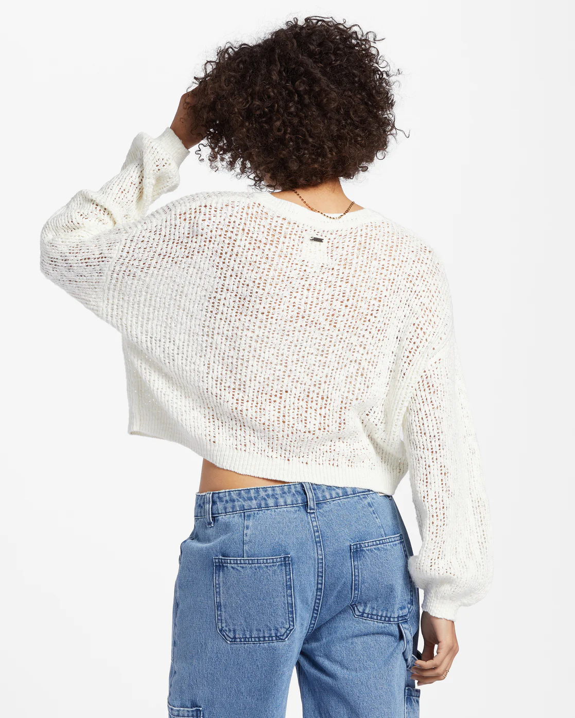 Billabong Warmin Up V-Neck Sweater - Whitecap -Biliabong Outlet