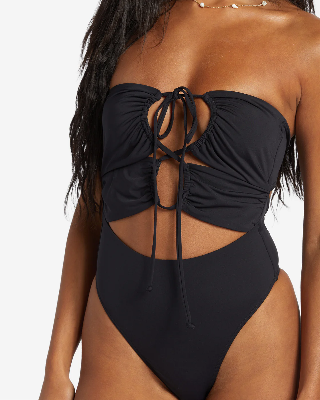 Billabong Sol Searcher One-Piece Swimsuit - Black Pebble -Biliabong Outlet