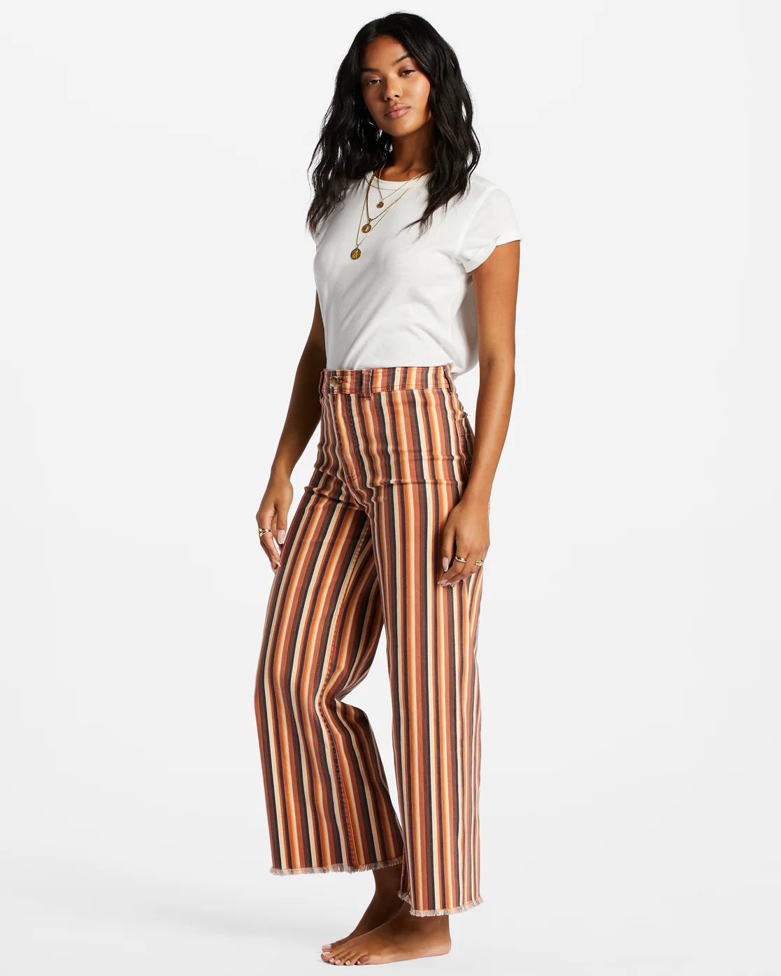 Billabong Free Fall Print Wide Leg Pants - Fire Side -Biliabong Outlet
