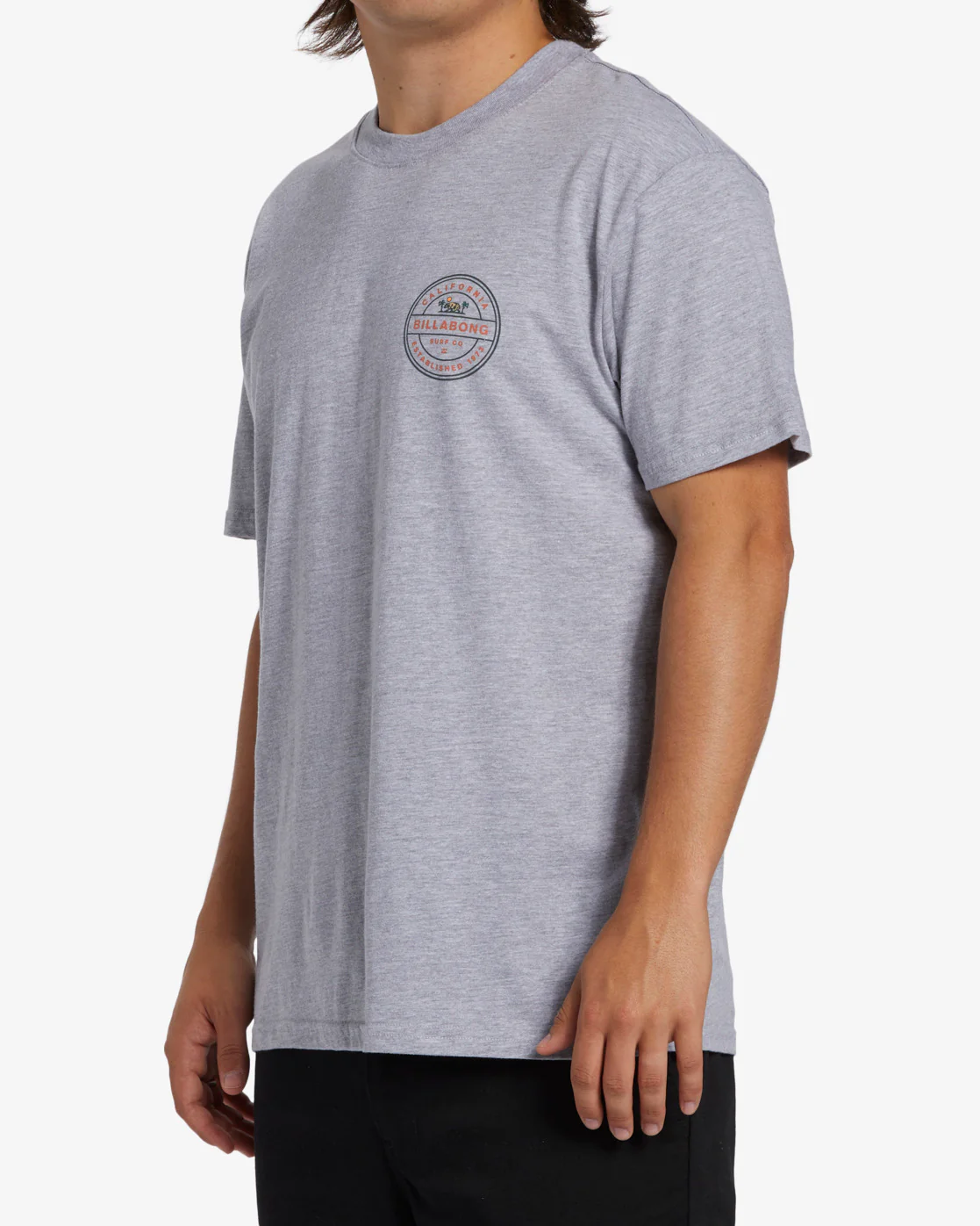 Billabong Rotor California Short Sleeve T-Shirt - Grey Heather -Biliabong Outlet