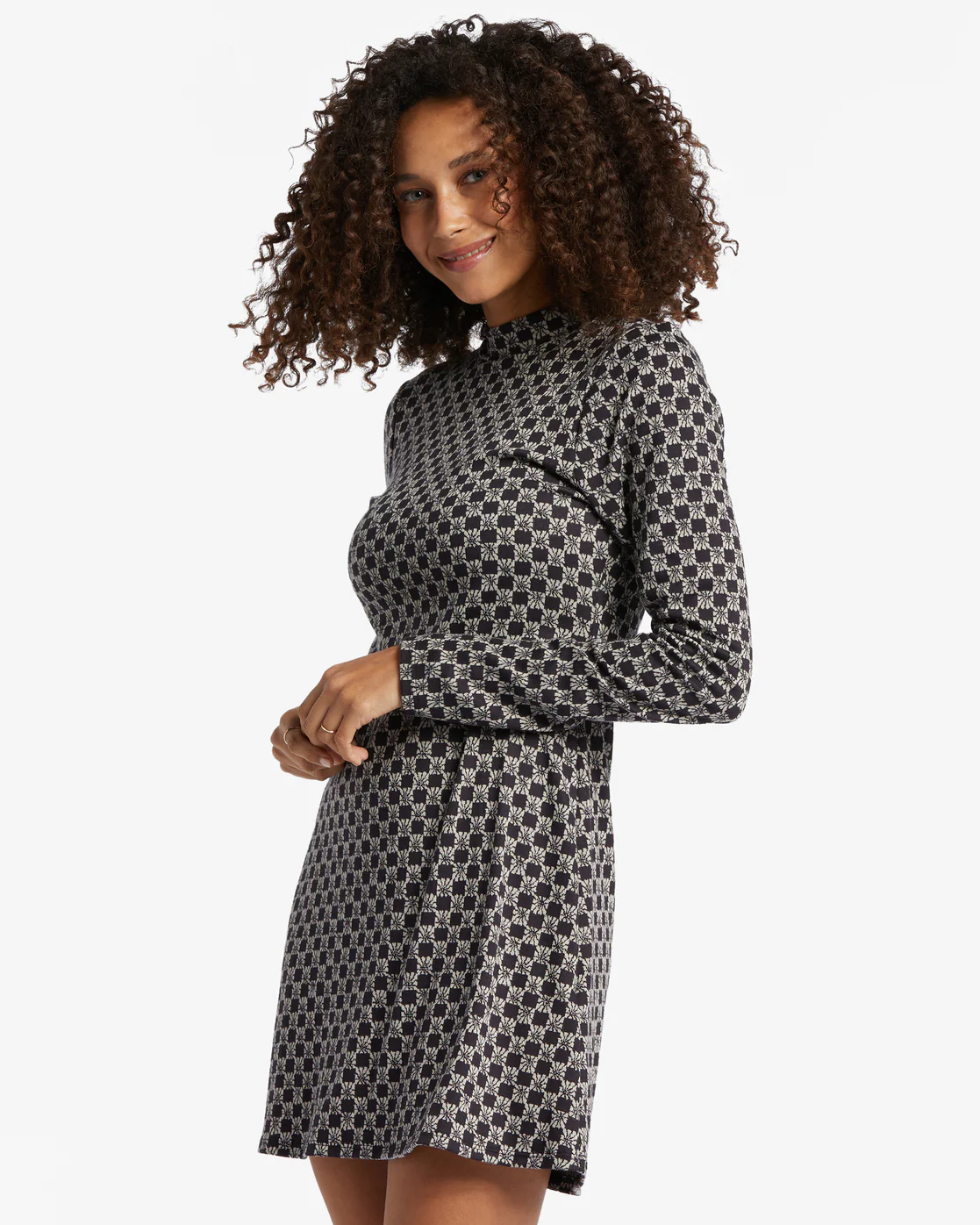 Billabong Everleigh Mock Dress - Black Pebble -Biliabong Outlet