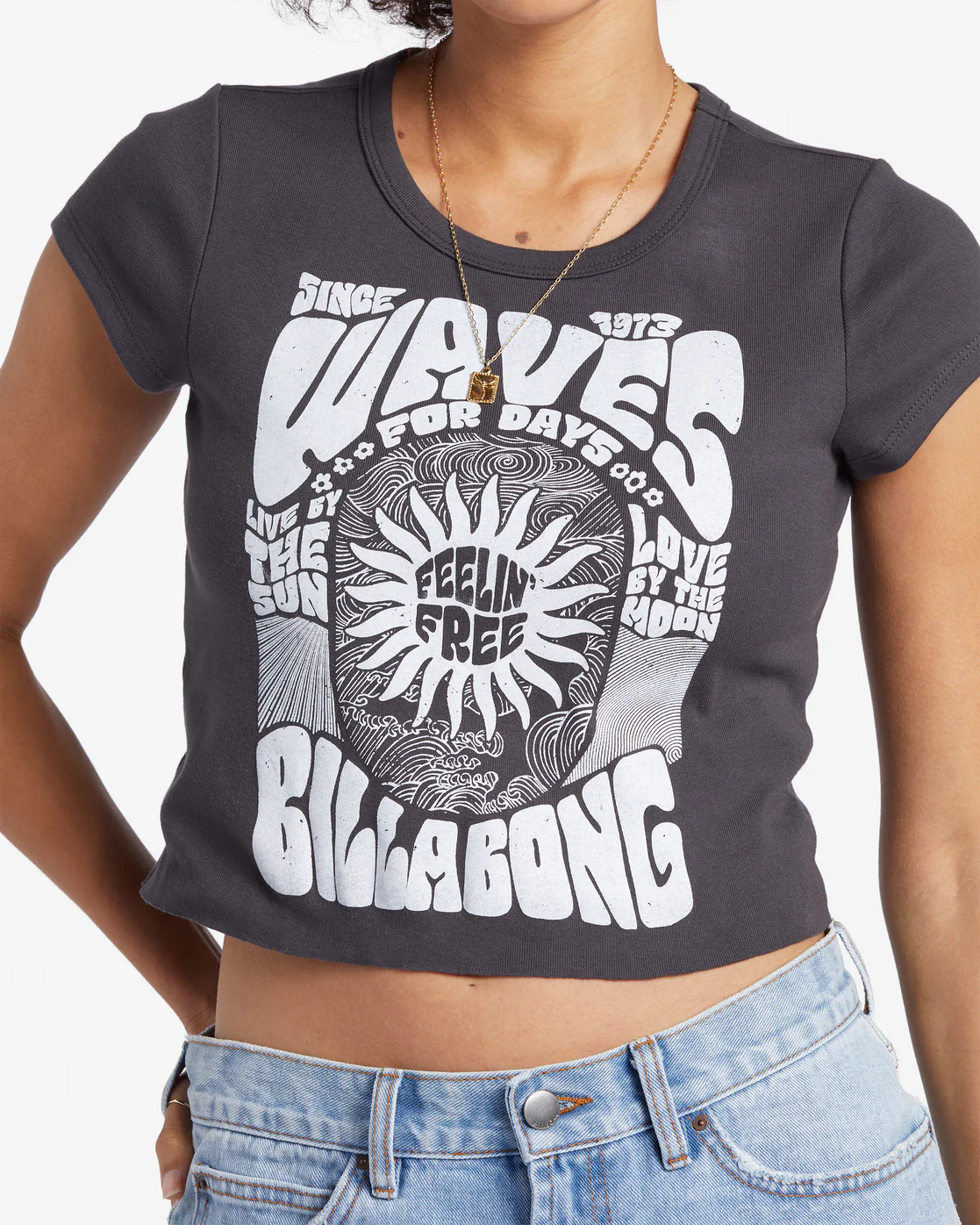 Billabong Live By The Sea T-Shirt - Off Black -Biliabong Outlet