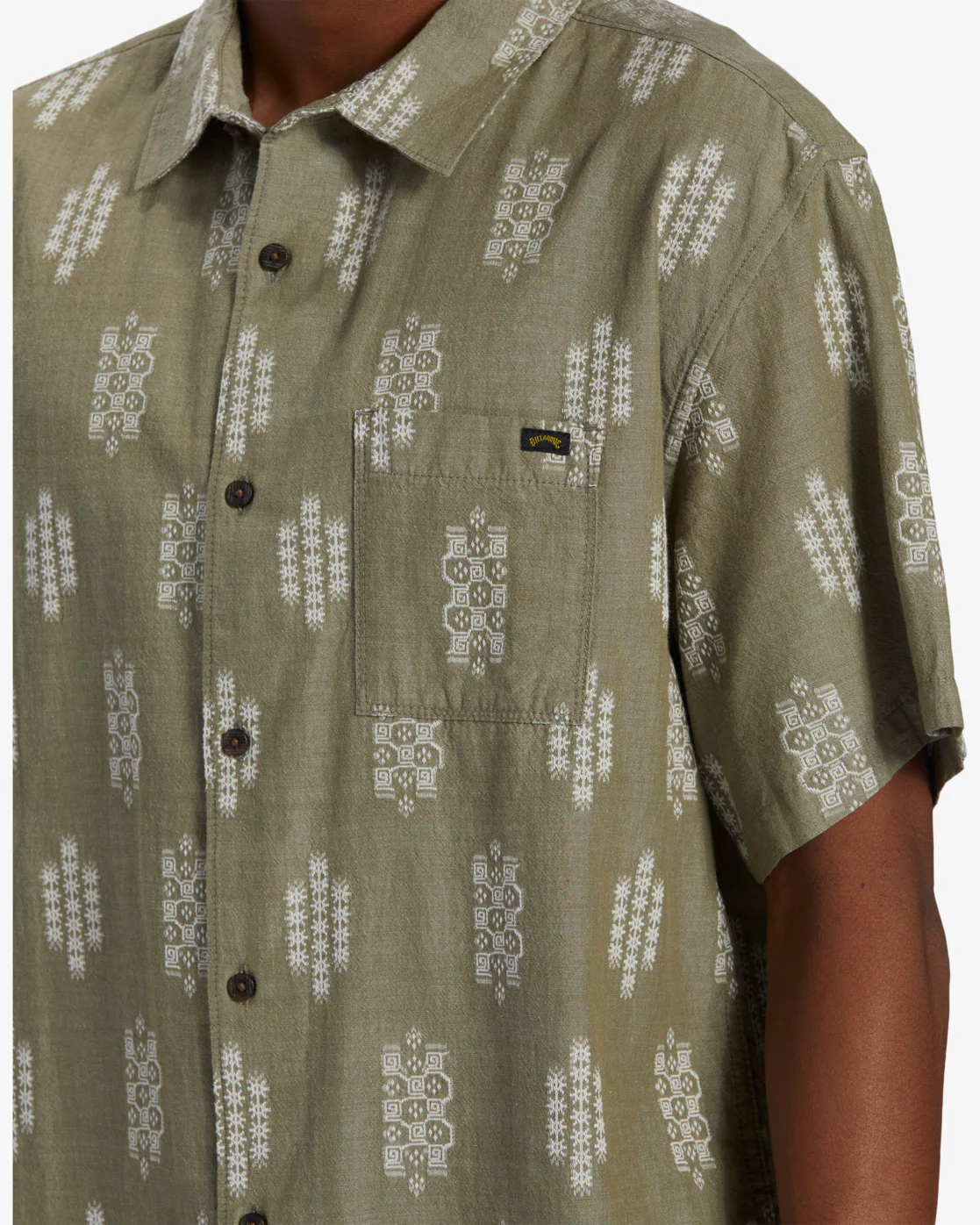 Billabong Sundays Jacquard Short Sleeve Shirt - Military Heather -Biliabong Outlet