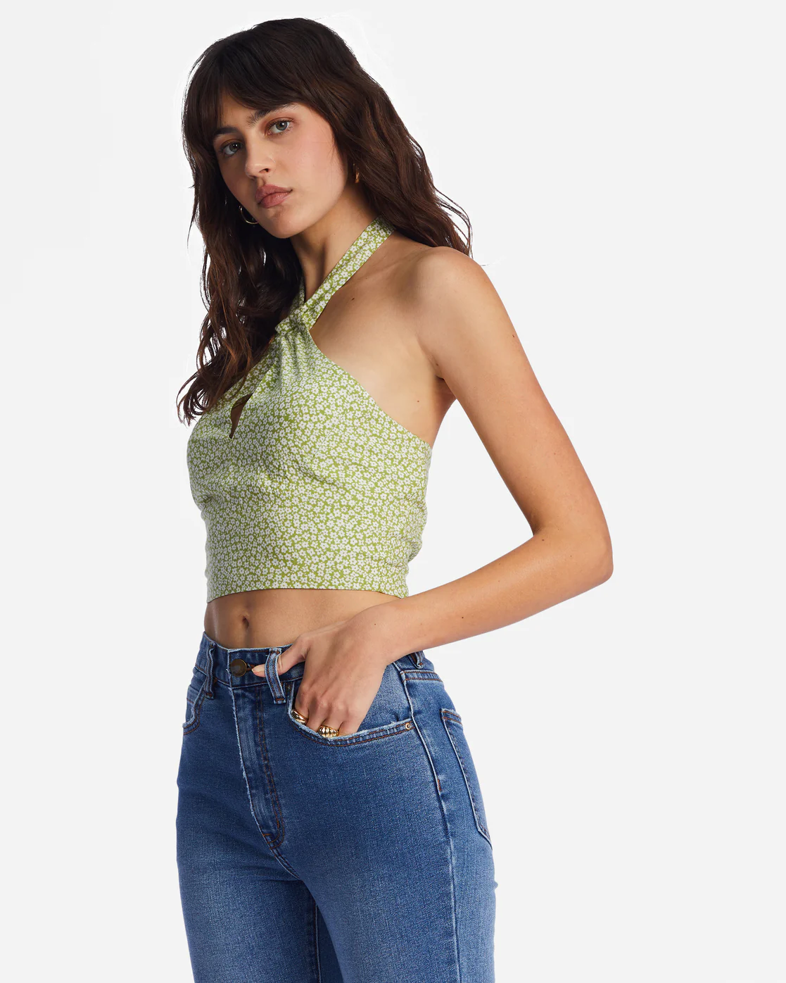 Billabong Retro Wave Crop Top - Moss Meadow -Biliabong Outlet