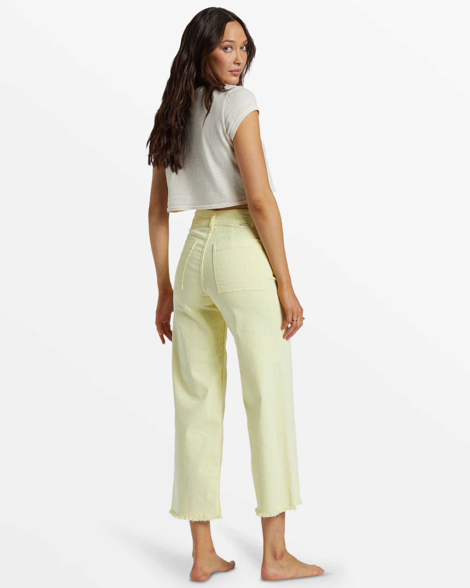 Billabong Free Fall High-Waist Pants - Mellow Yellow -Biliabong Outlet