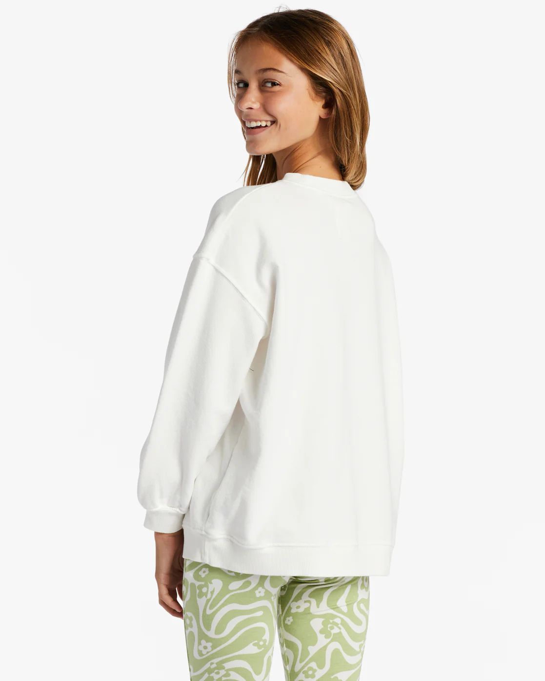Billabong Girls Making Waves Crewneck Sweatshirt - Salt Crystal 2 -Biliabong Outlet