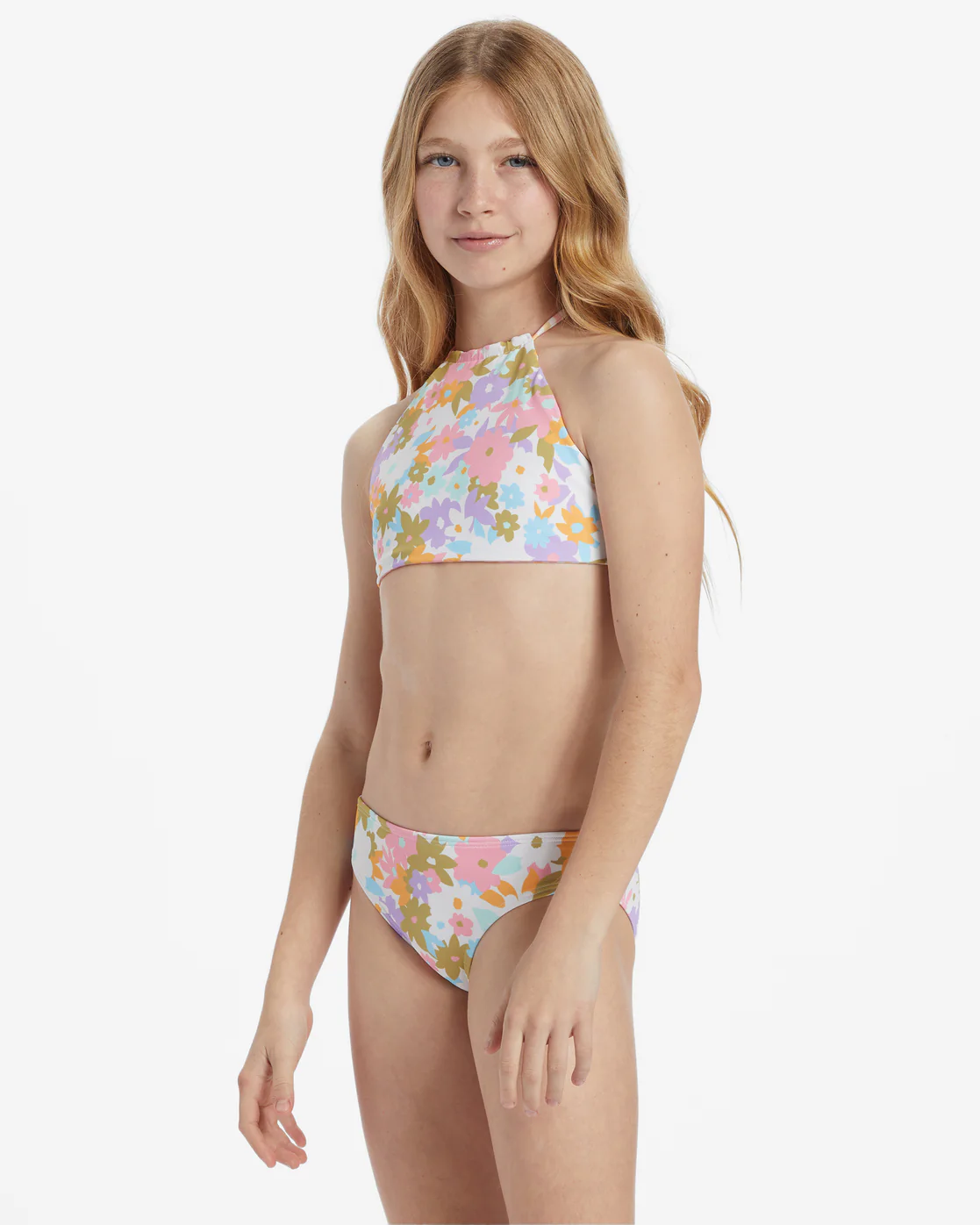 Billabong Girls Kissed By The Sun Rev High Nec Bikini Set - Multi -Biliabong Outlet