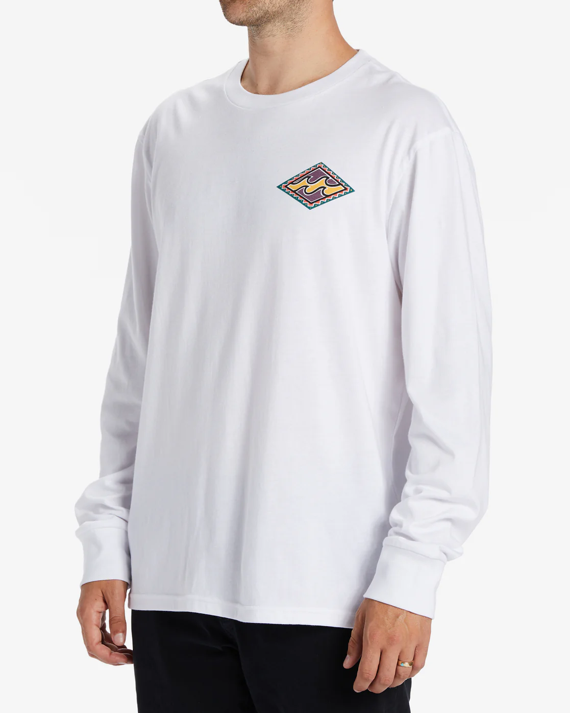 Billabong Crayon Wave Long Sleeve T-Shirt - White -Biliabong Outlet