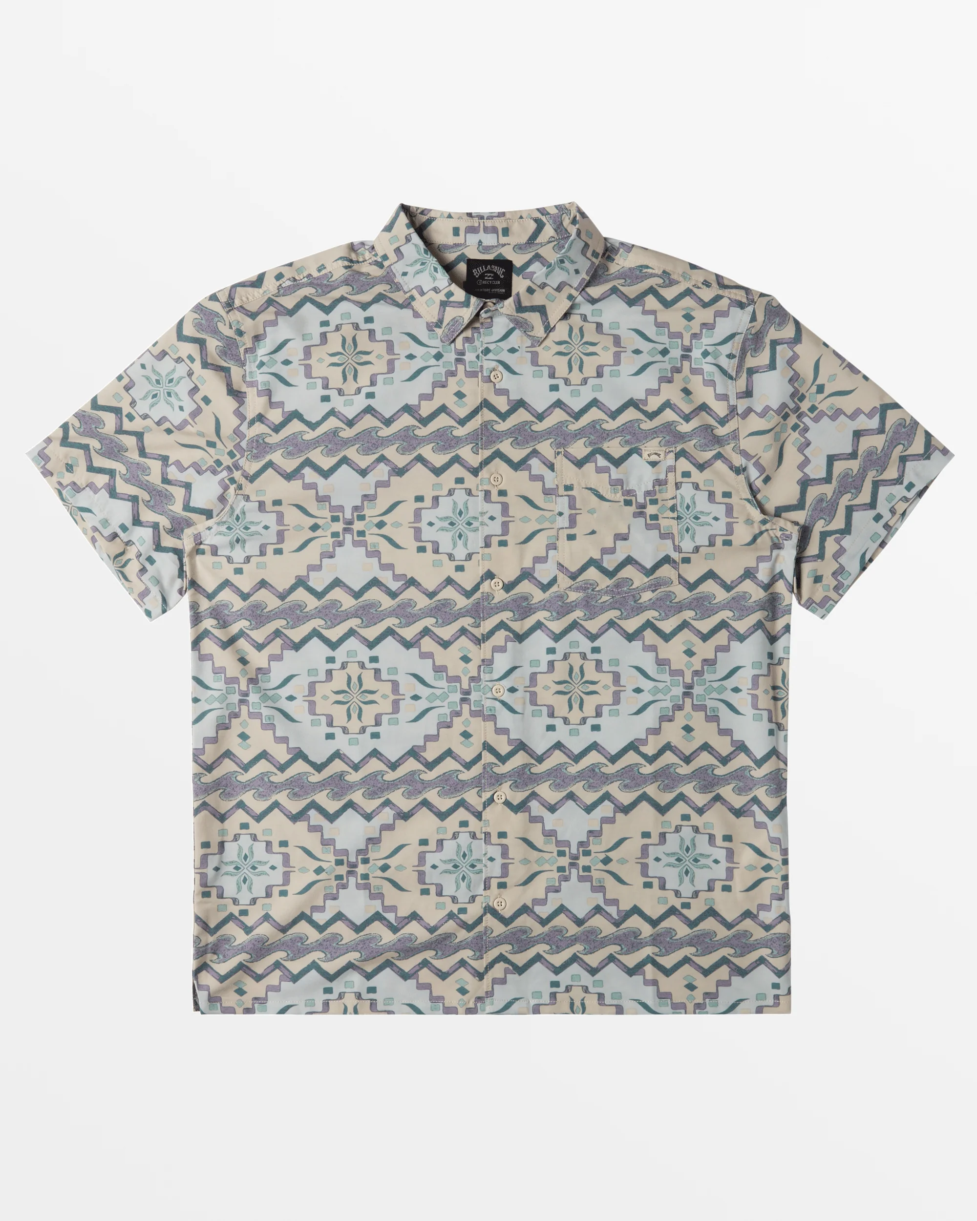 Billabong Surftrek Trail Short Sleeve Woven Shirt - Seafoam -Biliabong Outlet