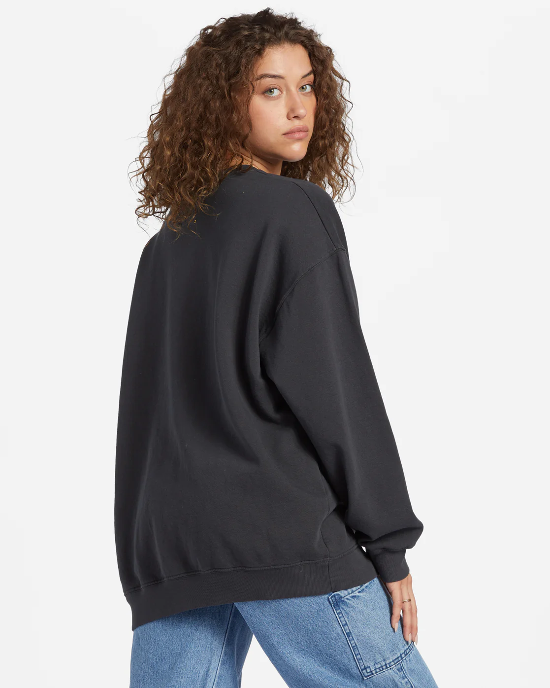 Billabong Ride In Oversized Crewneck Sweatshirt - Black Sands 3 -Biliabong Outlet