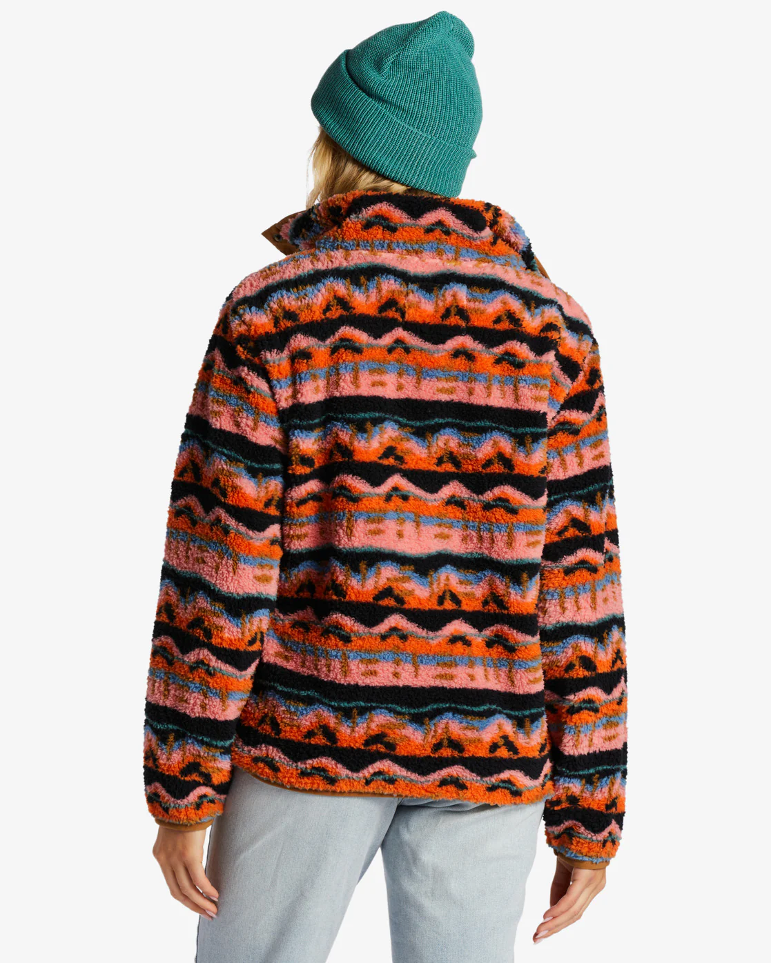 Billabong Switchback Mock Neck Fleece - Papaya -Biliabong Outlet