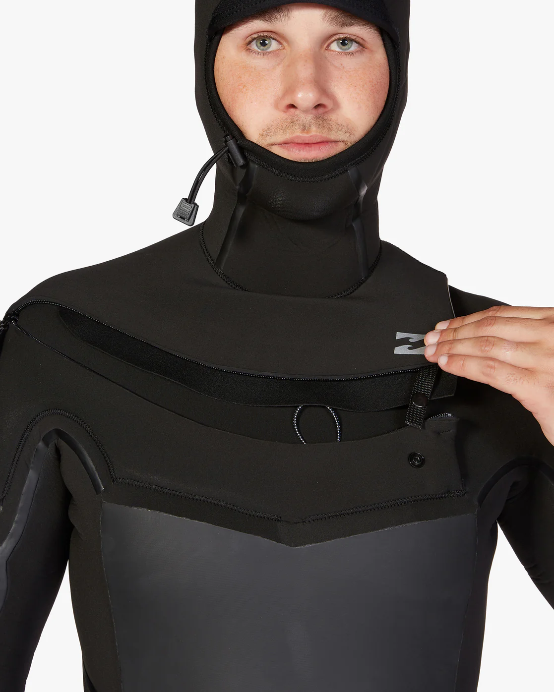 Billabong 5/4 Absolute Plus Chest Zip Hooded Full Wetsuit - Black -Biliabong Outlet