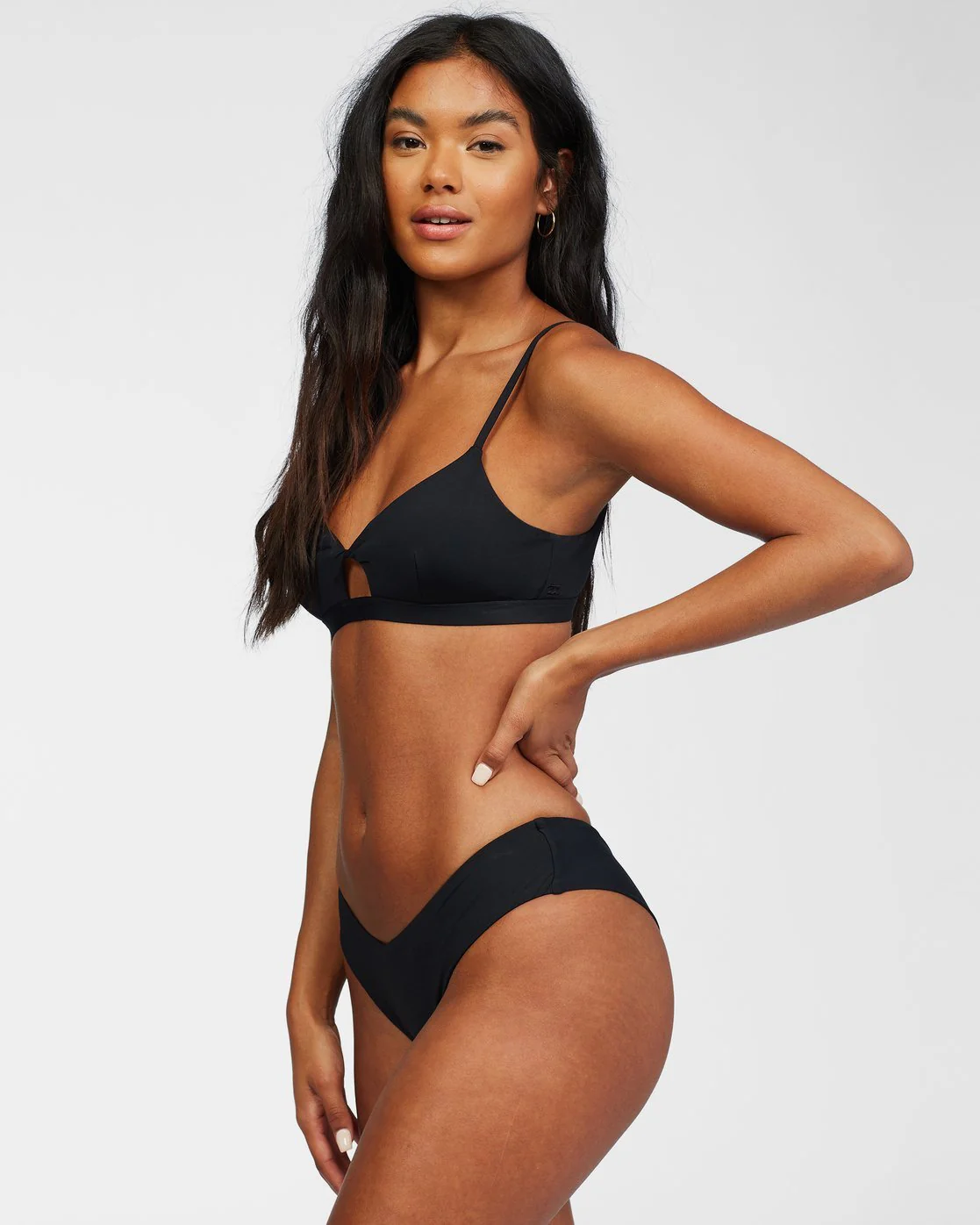 Billabong Sol Searcher Twist Bikini Top - Black Pebble -Biliabong Outlet
