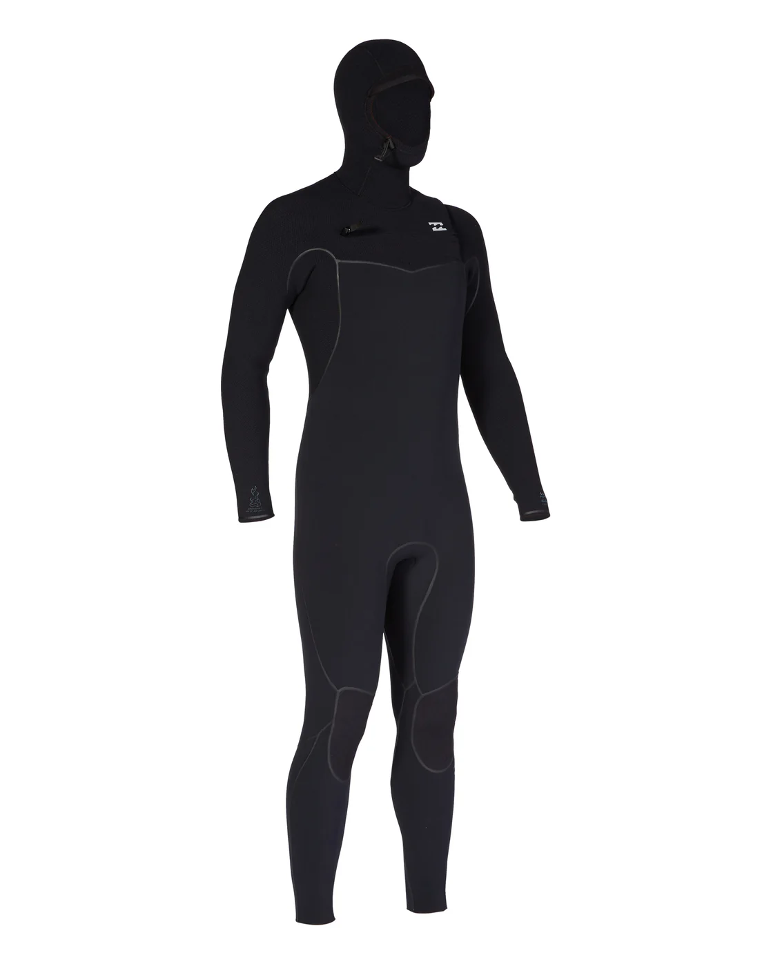 Billabong 6/5 Furnace Chest Zip Hooded Full Wetsuit - Black -Biliabong Outlet