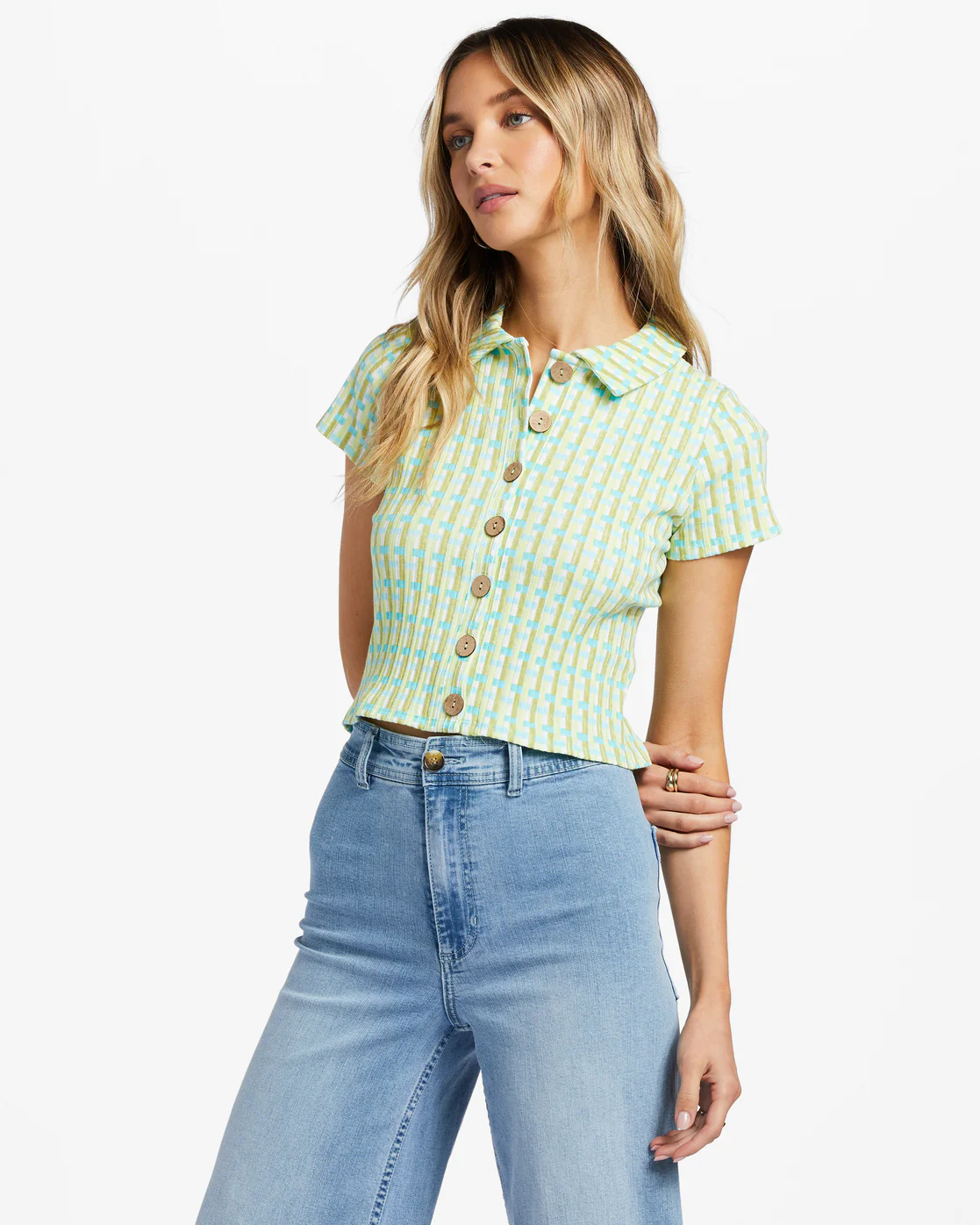 Billabong Forever Friend Rib Knit Top - Ocean Eyes -Biliabong Outlet