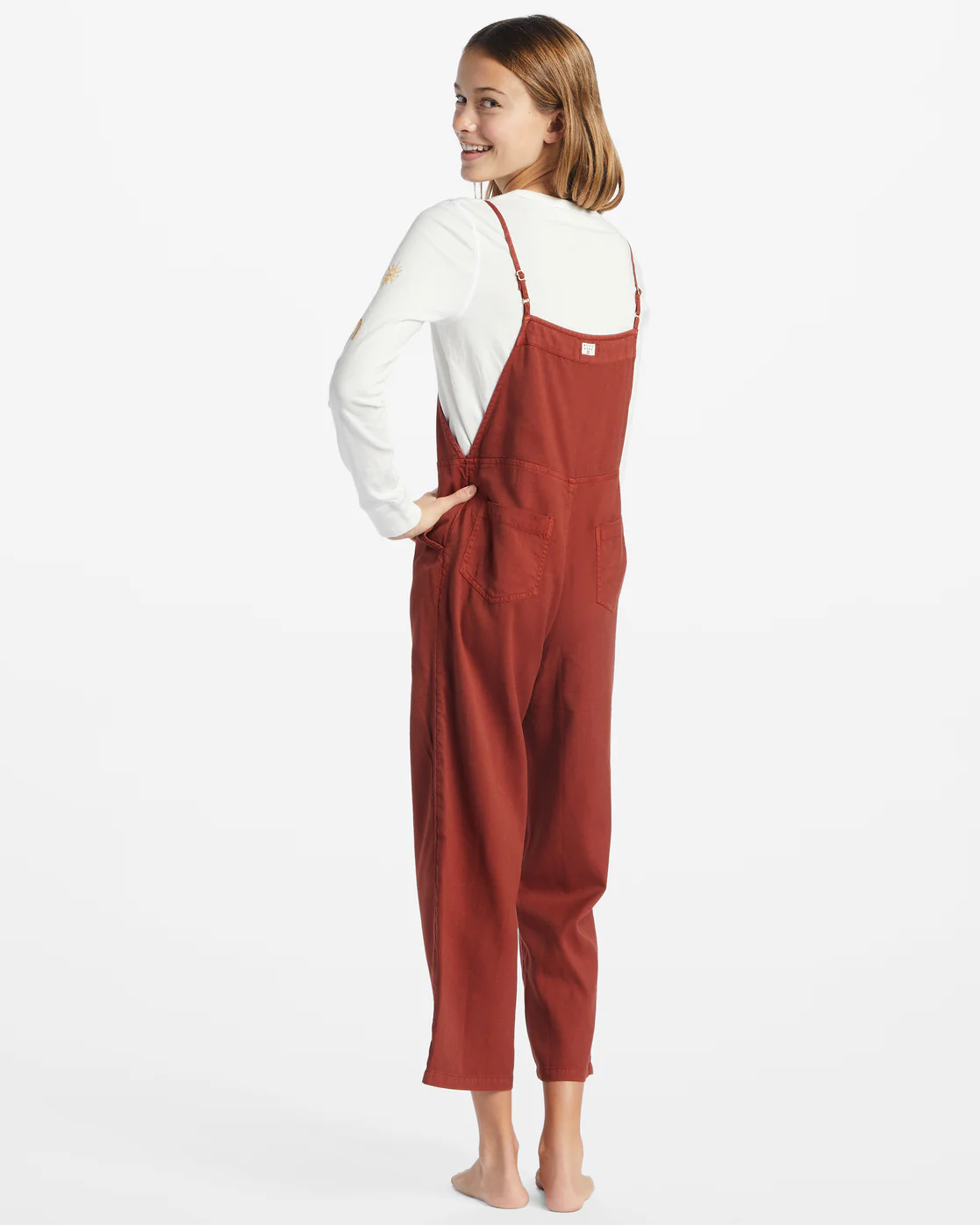 Billabong Girls Wild Lengths Jr Overalls - Deep Sienna -Biliabong Outlet