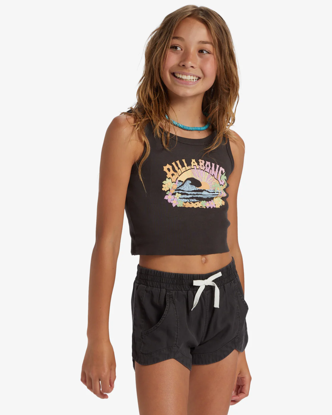 Billabong Girl's Mad For You Shorts - Off Black -Biliabong Outlet