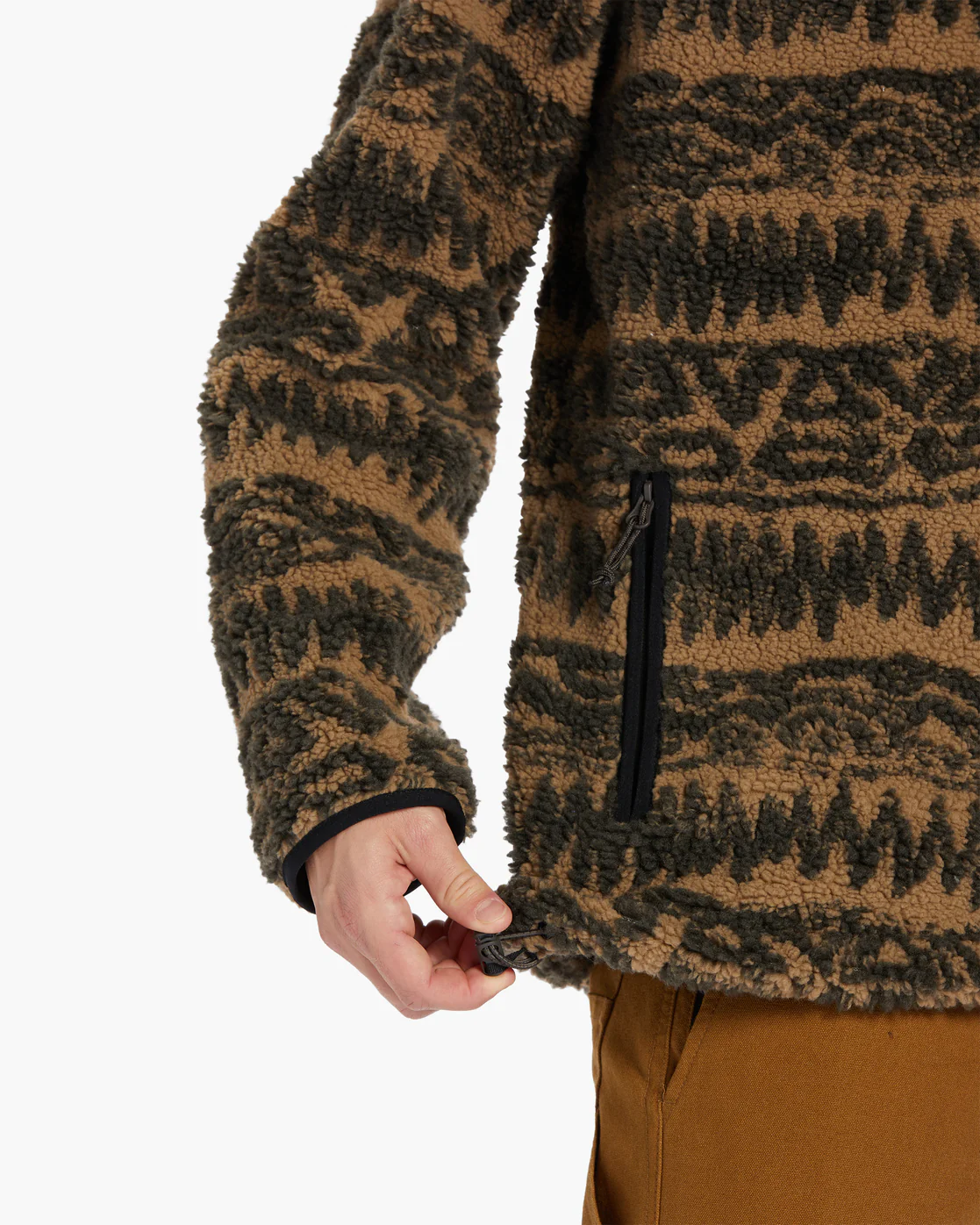 Billabong Boundary Switchback Zip-Up Sherpa Fleece - Gravel -Biliabong Outlet