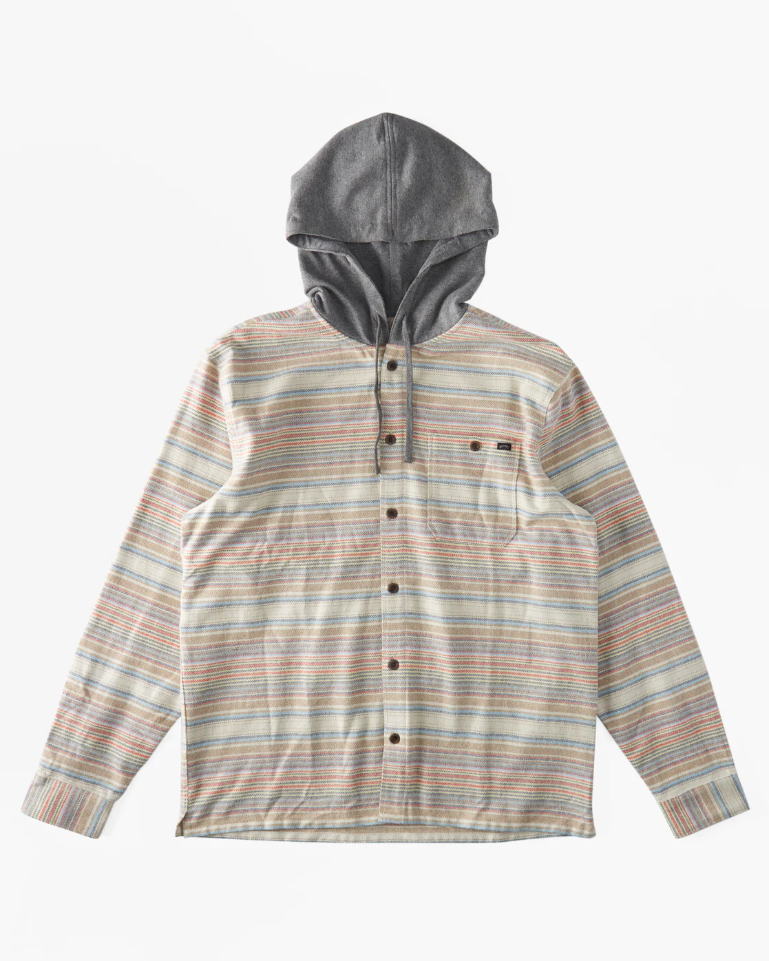 Billabong Baja Hooded Flannel Shirt - Oyster -Biliabong Outlet
