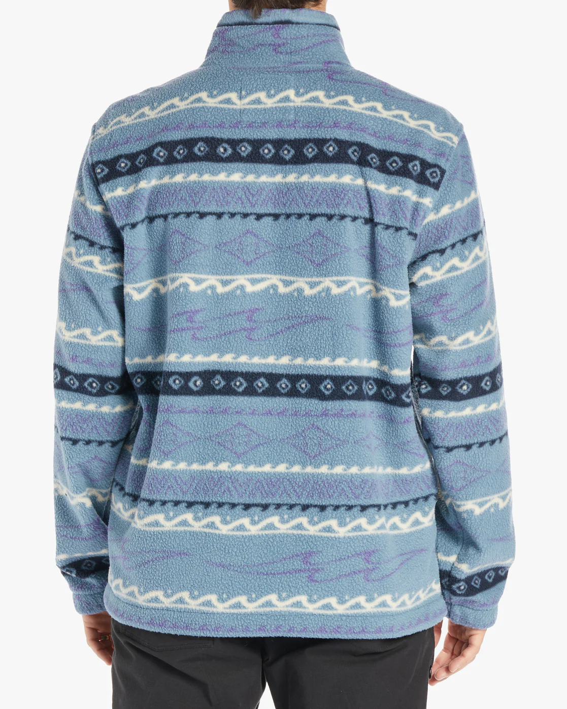 Billabong Boundary Half-Zip Mock Neck Fleece - Washed Blue -Biliabong Outlet