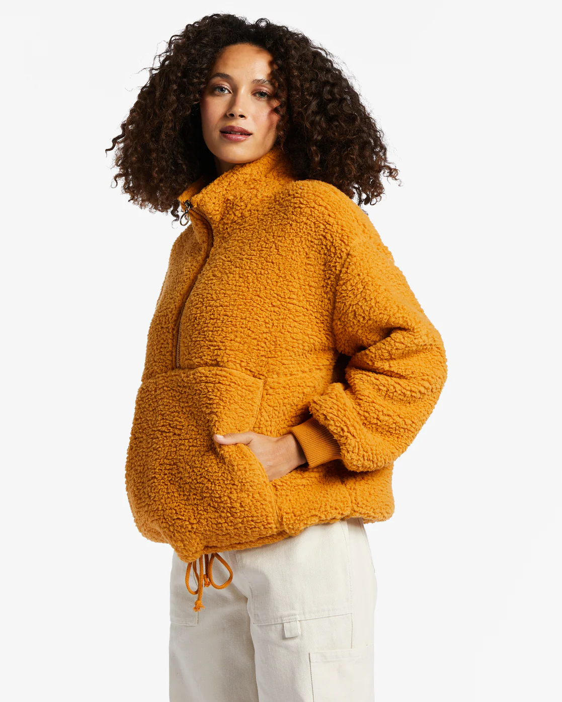 Billabong Time Off Half-Zip Fleece Pullover - Golden Rays -Biliabong Outlet