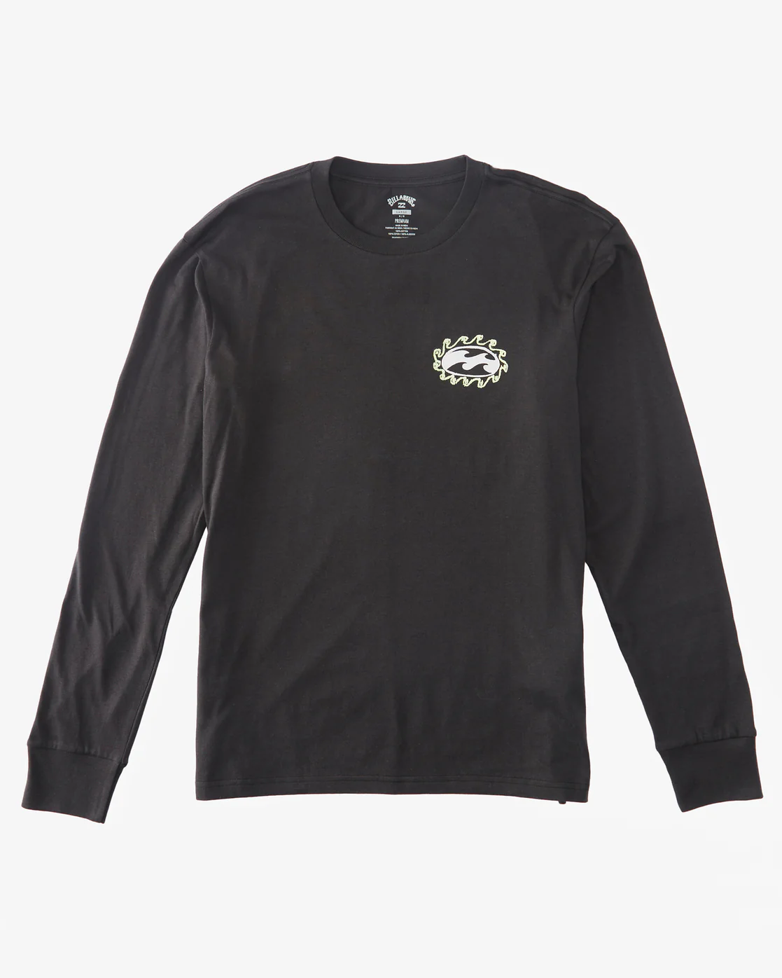 Billabong Crayon Wave Long Sleeve T-Shirt - Washed Black -Biliabong Outlet