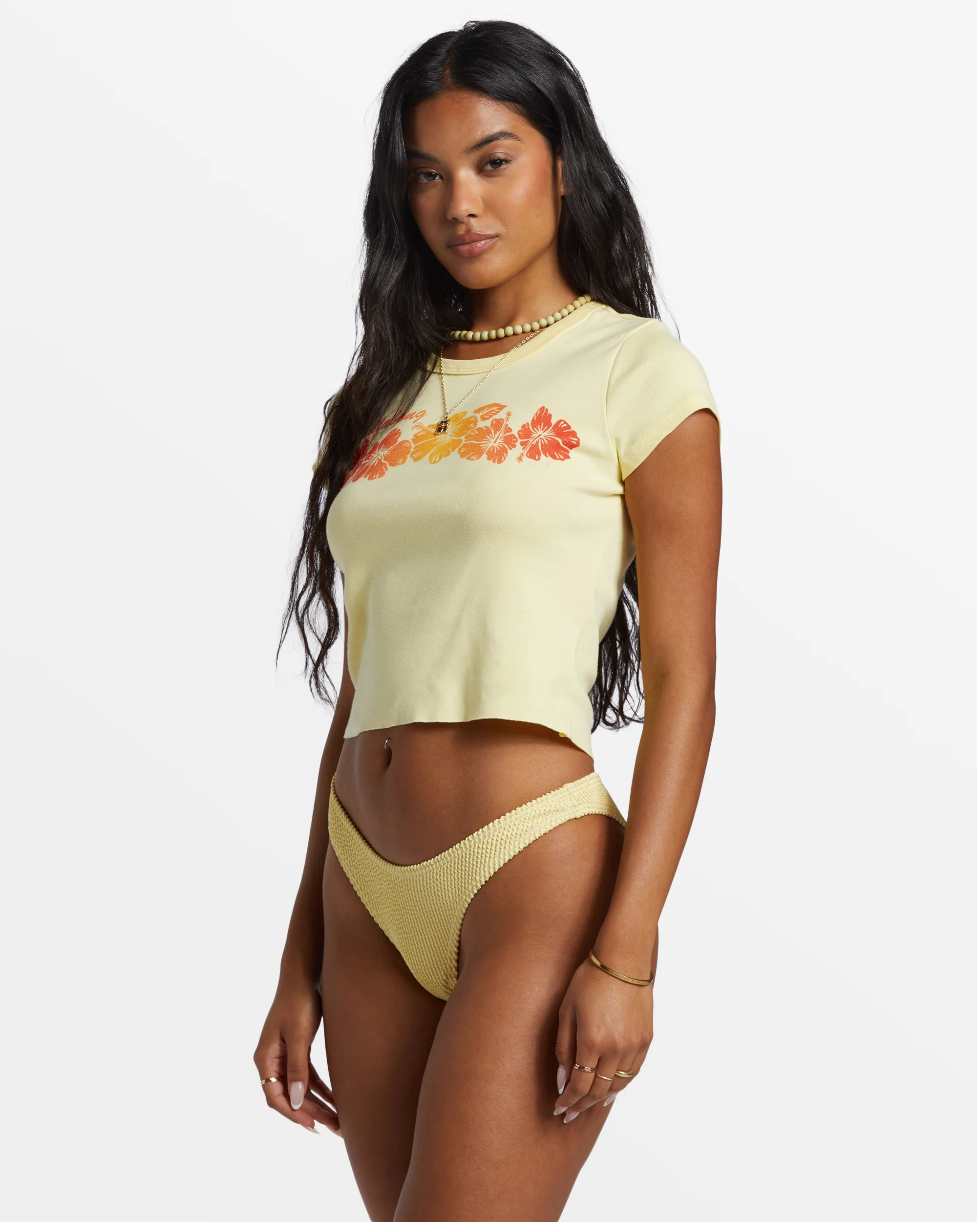 Billabong Summer Babe Shrunken T-Shirt - Mellow Yellow -Biliabong Outlet