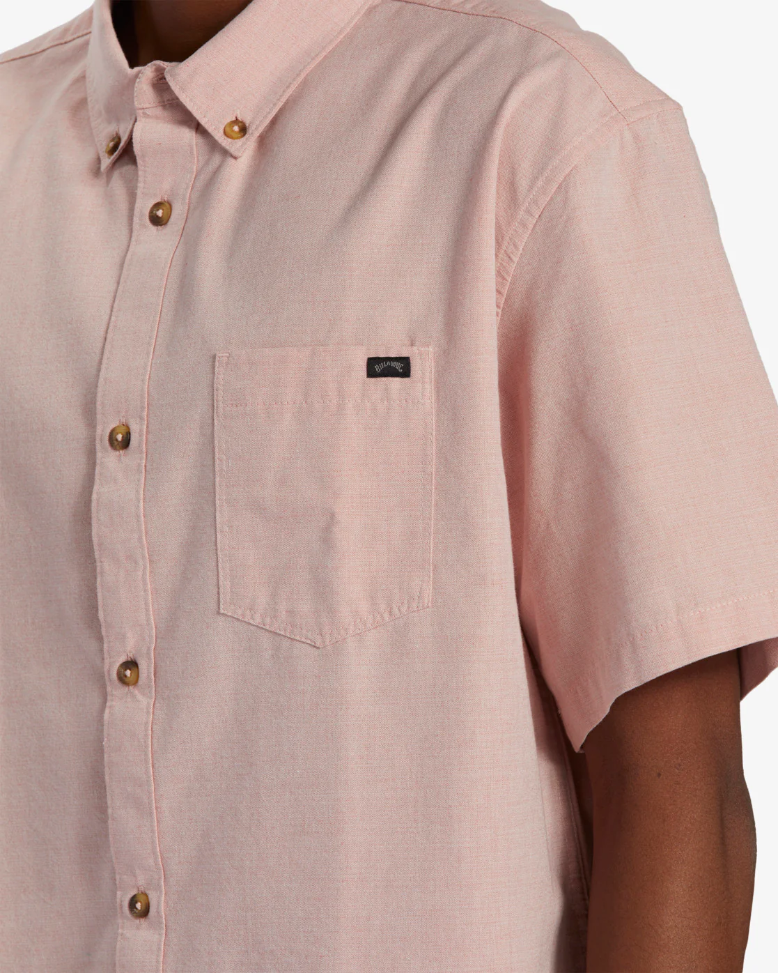 Billabong All Day Short Sleeve Shirt - Dusty Pink -Biliabong Outlet