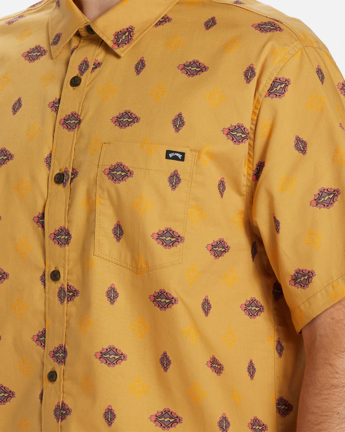 Billabong Sundays Mini Short Sleeve Shirt - Gold -Biliabong Outlet