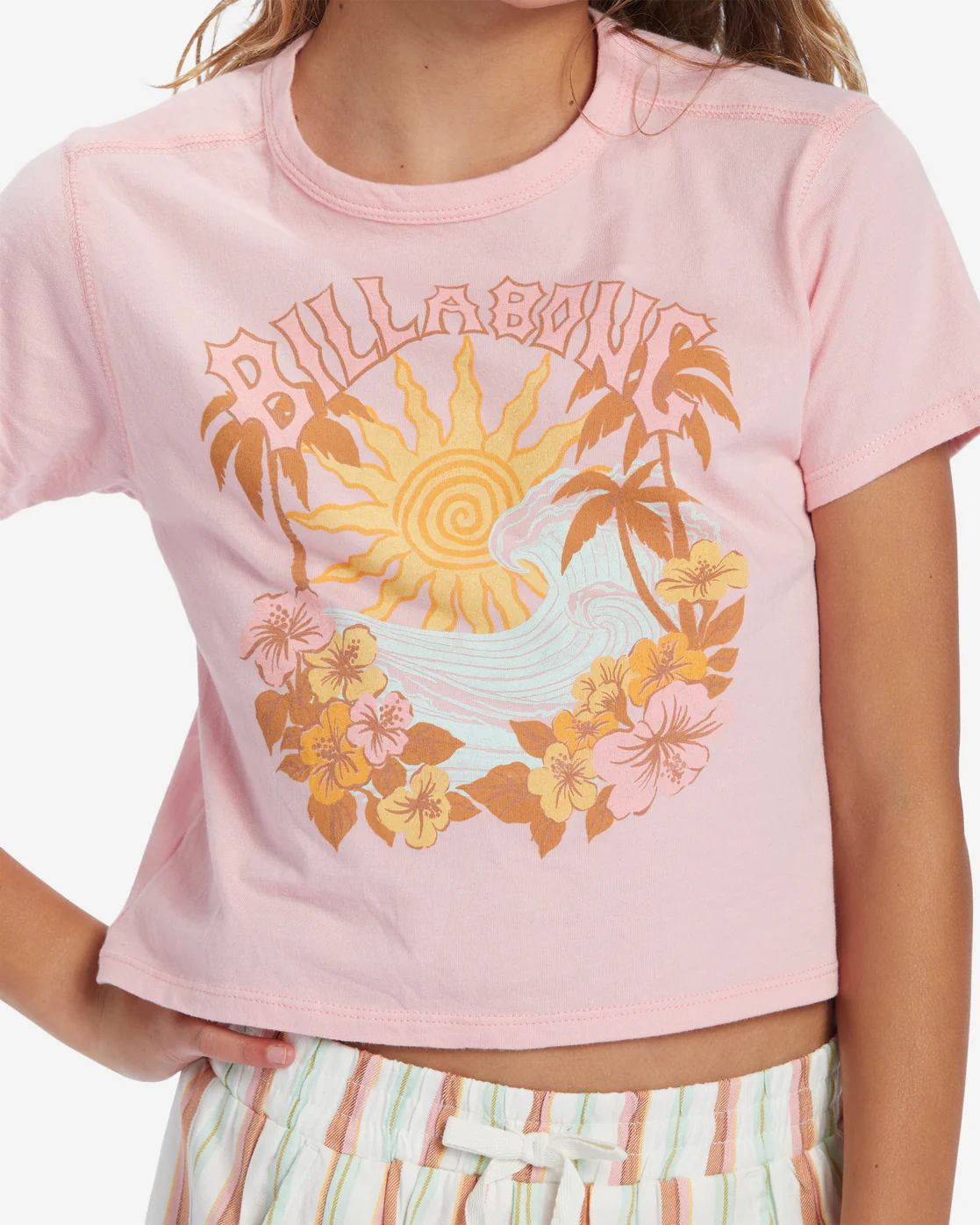 Billabong Girls Surf Break T-Shirt - Light Sorbet -Biliabong Outlet