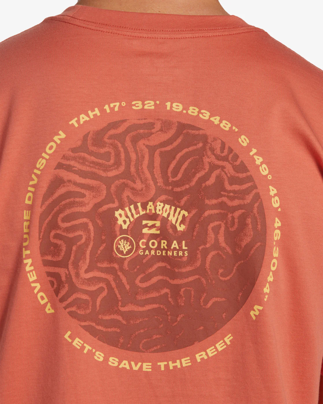 Billabong Coral Gardeners Brain Short Sleeve T-Shirt - Coral -Biliabong Outlet